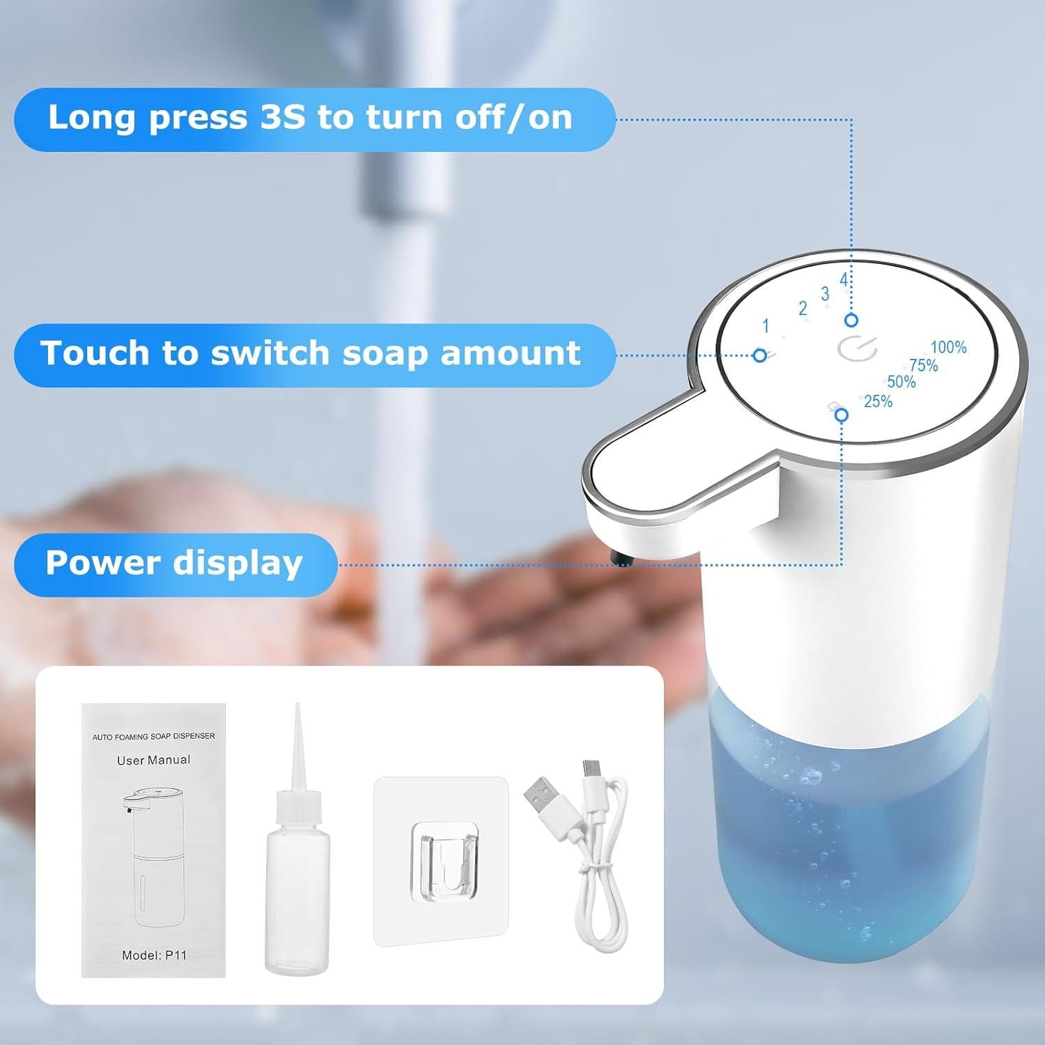 Paquete de 2 dispensadores de jabón espumoso VZZNN 400ml