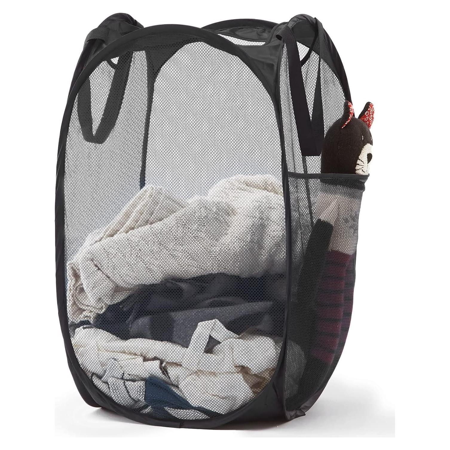 Cesta de lavandería plegable TECHMILLY 71L con asas y bolsillo