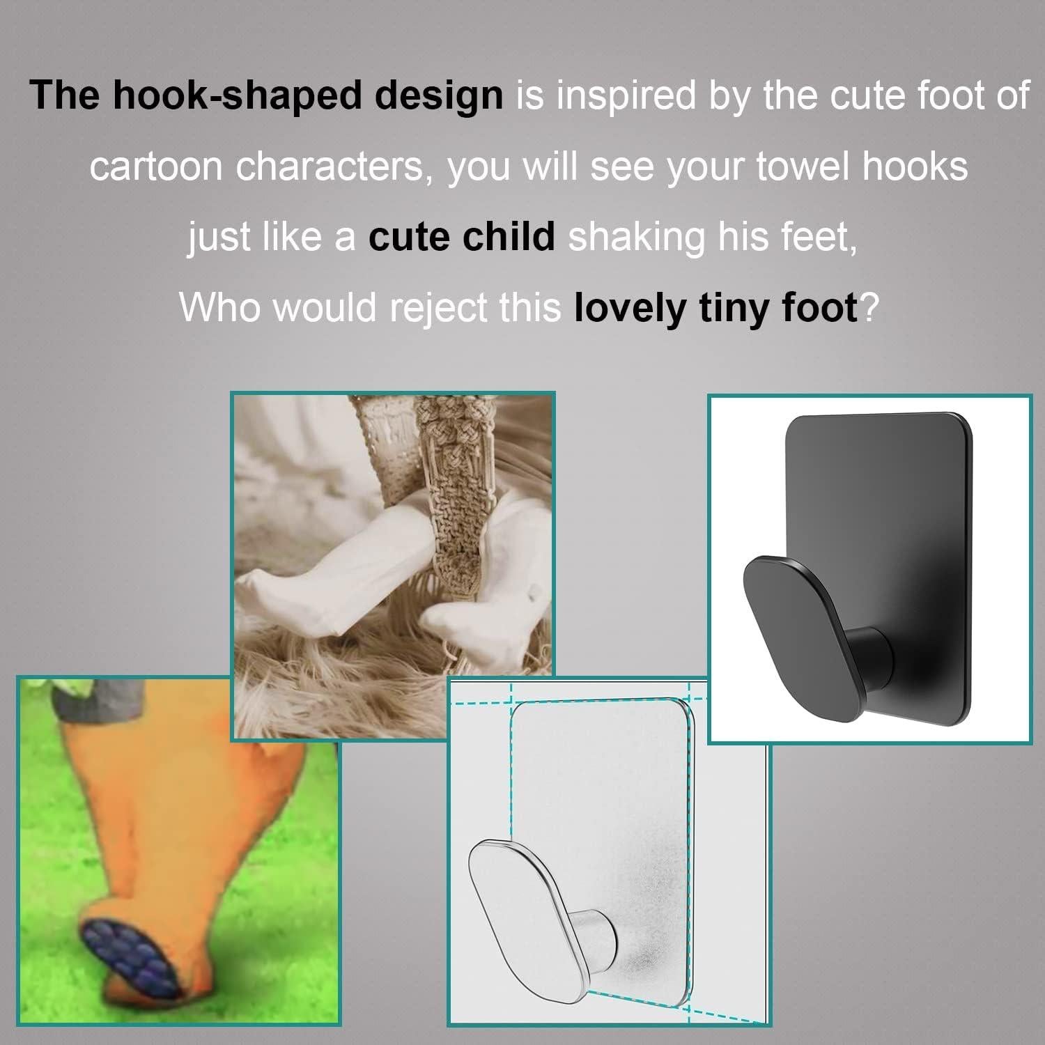 Ganchos Adhesivos DELITON - Paquete de 4 para Toallas y Abrigos