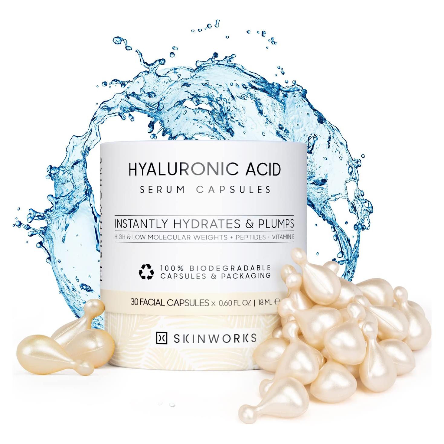 Suero Antienvejecimiento SKINWORKS Ácido Hialurónico 30 Cápsulas