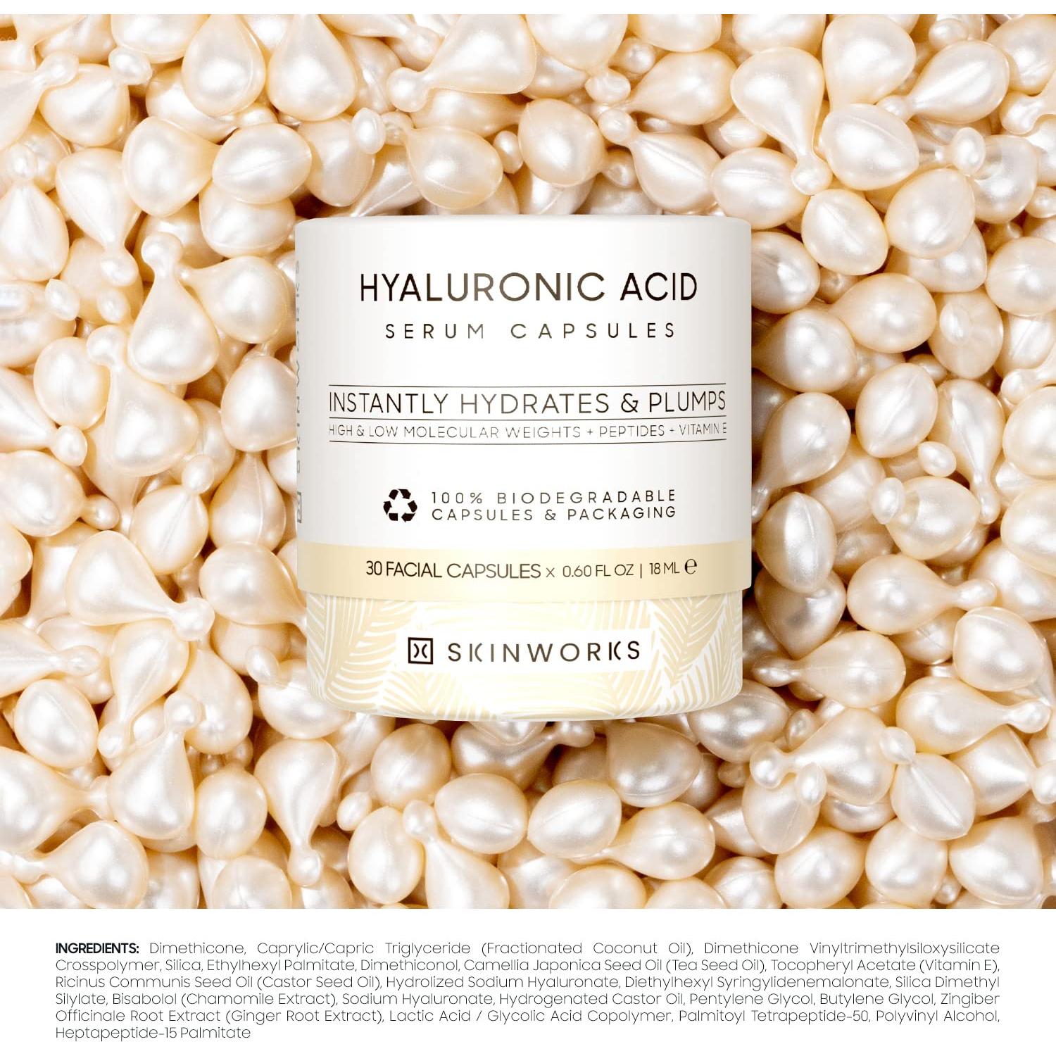 Suero Antienvejecimiento SKINWORKS Ácido Hialurónico 30 Cápsulas