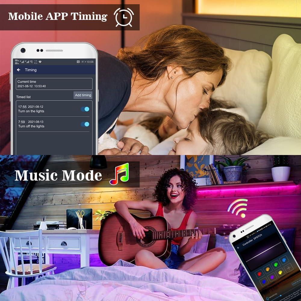 Luz de Tira LED RGB COB INDARUN 5m 12V Control APP