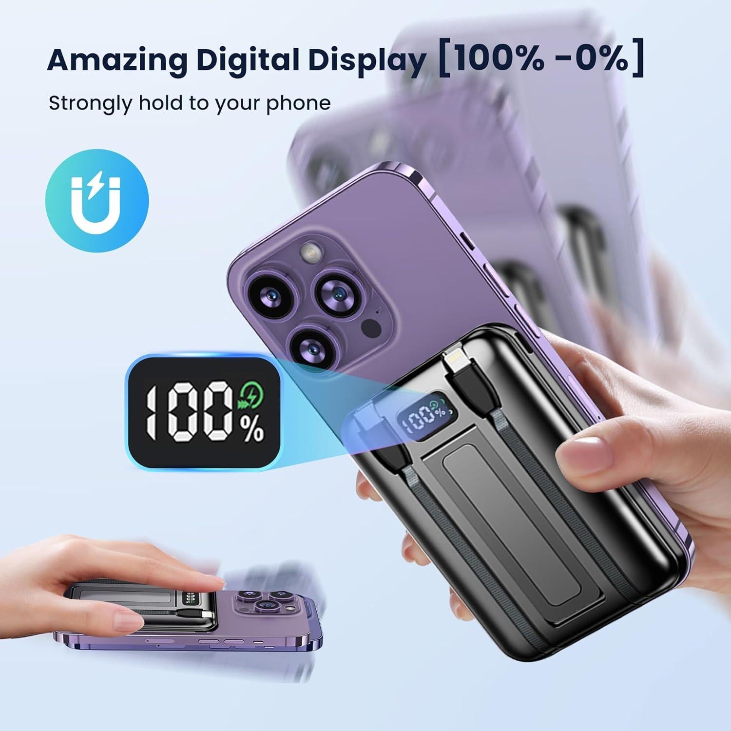 Banco de Poder Inalámbrico 10000mAh Echarger Negro 22.5W