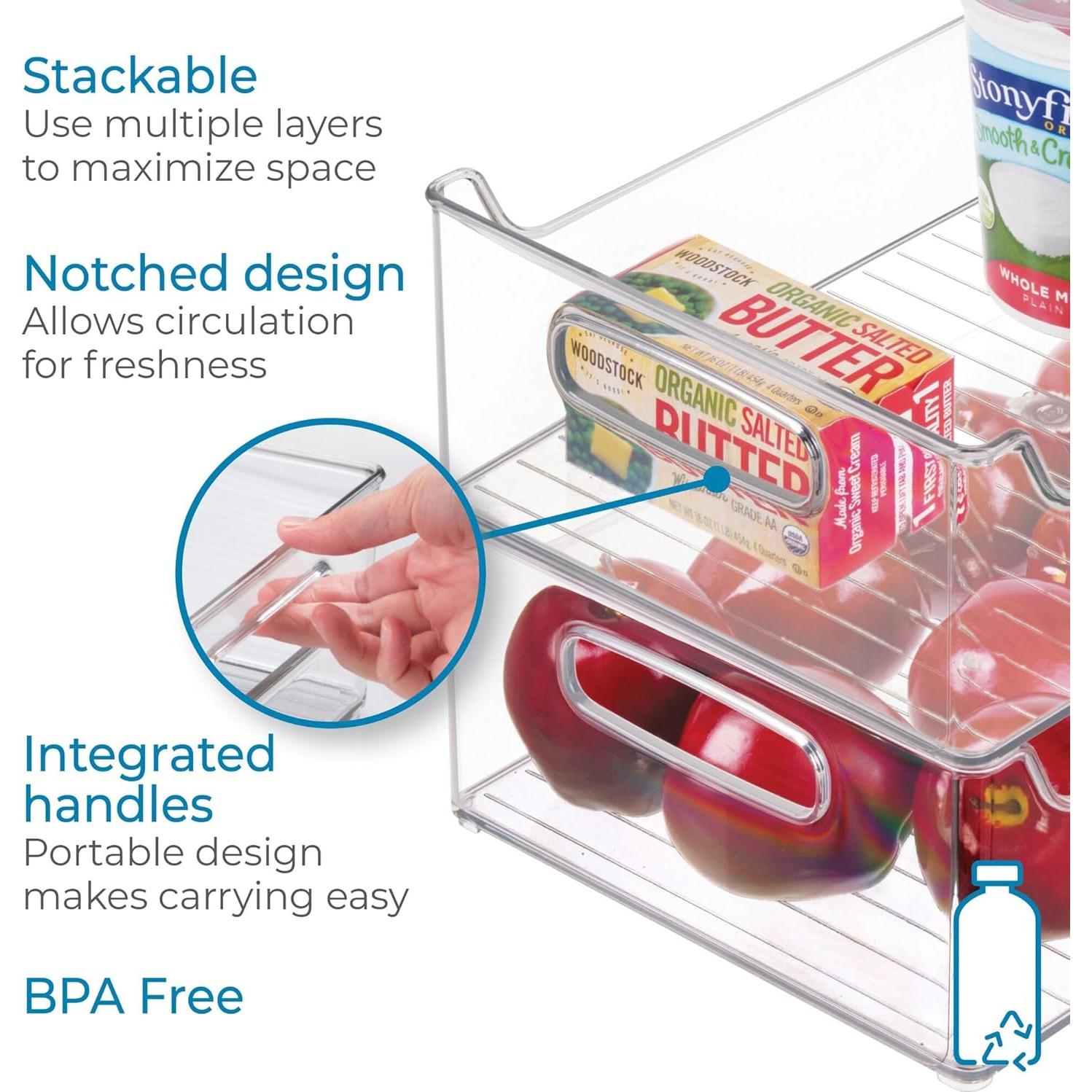 Contenedor de Plástico Apilable iDesign para Nevera 36.8x12.7x12.7 cm