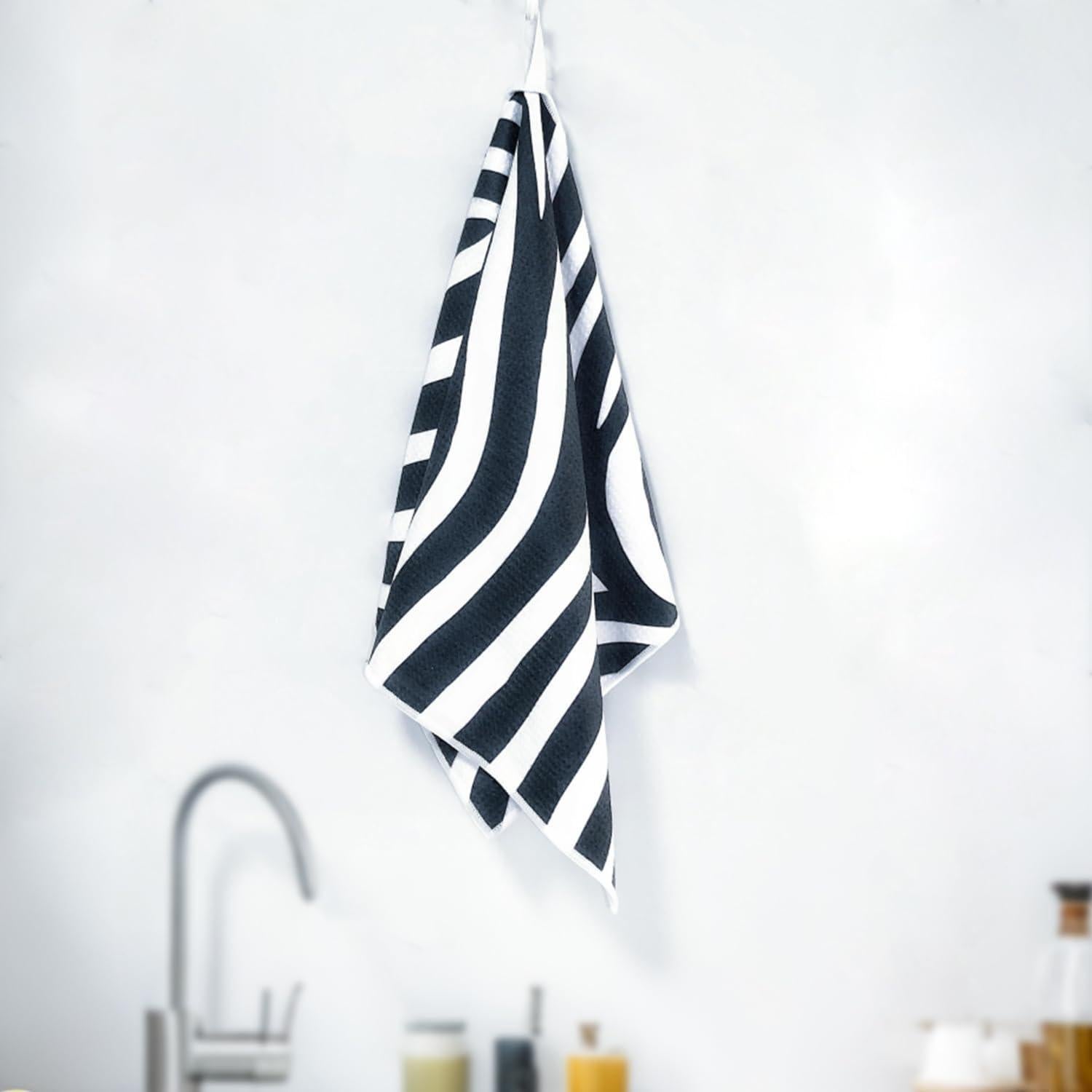 Toallas de cocina Arbioli microfibra 45.72x76.2 cm rayas negras