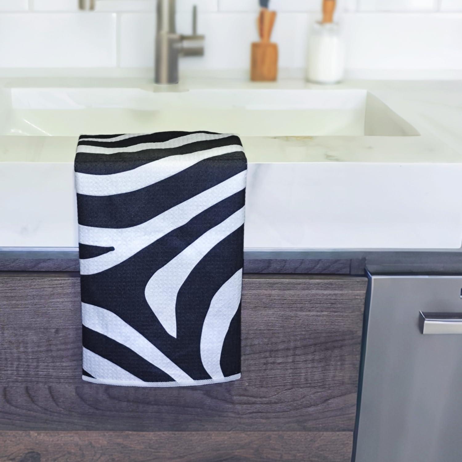 Toallas de cocina Arbioli microfibra 45.72x76.2 cm rayas negras