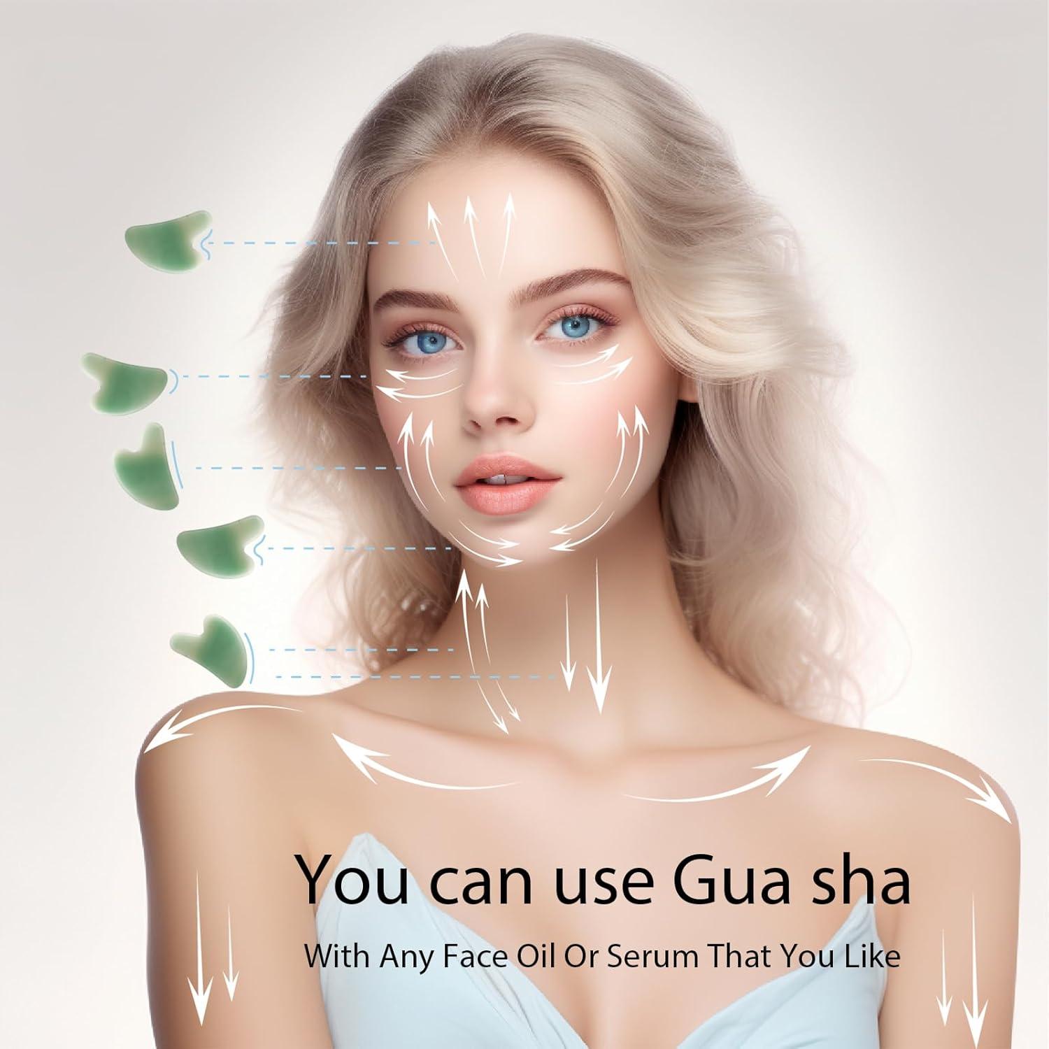 Kit Gua Sha Facial BLHLA Verde - Masaje y Cuidado de la Piel