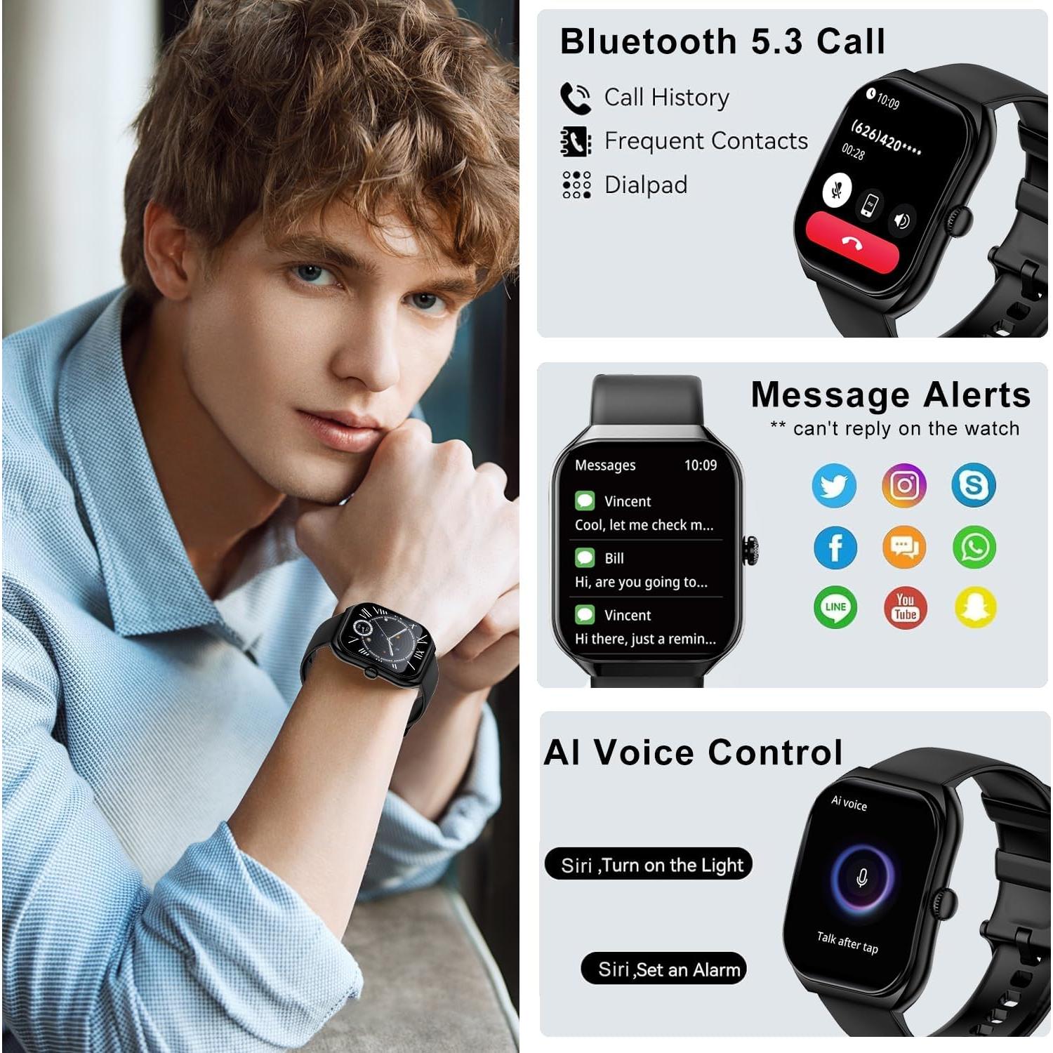 Reloj Inteligente OICIIDO Z172 Pantalla HD 2.01" Negro