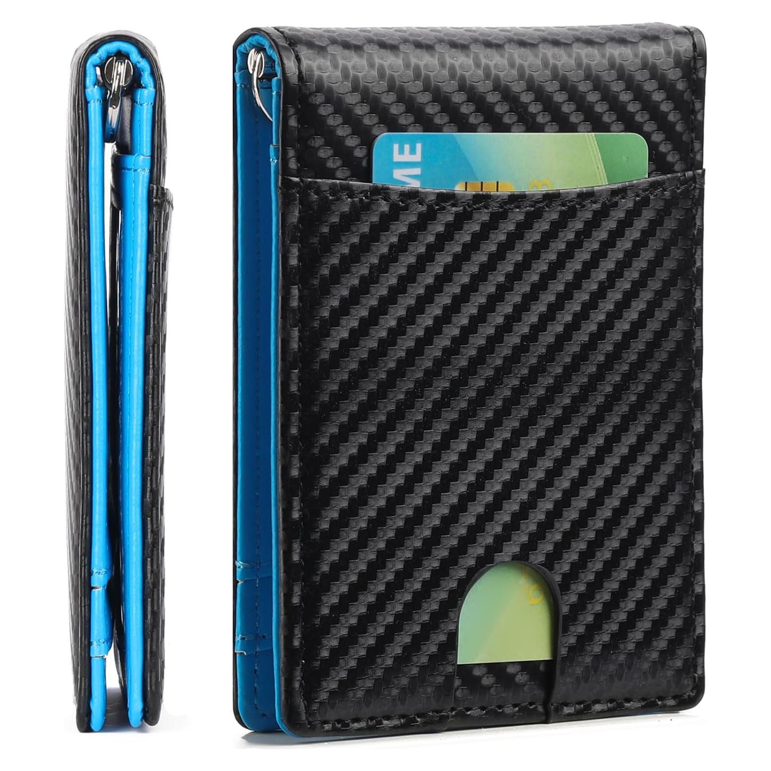 Billetera de Cuero Delgado LOUEBICA con Bloqueo RFID y Clip