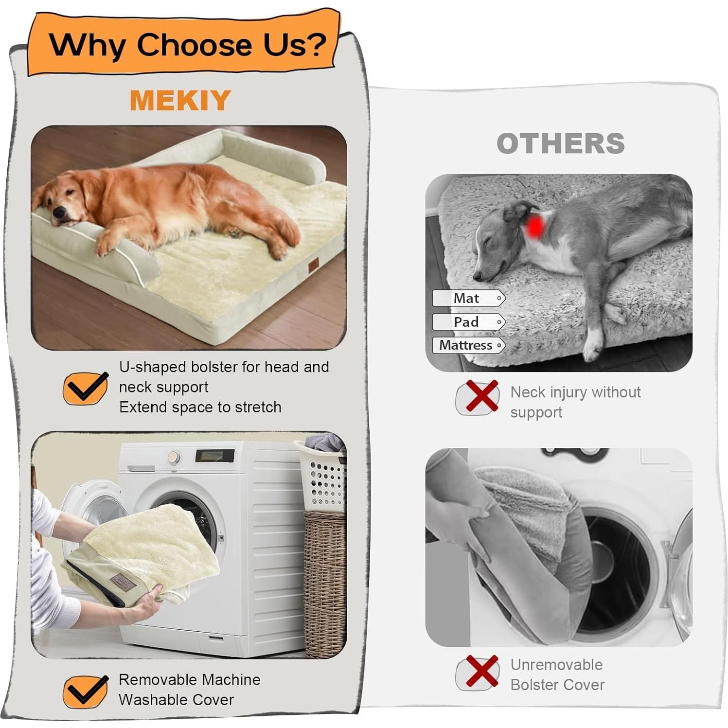 Cama Ortopédica para Perros Pequeños Mekiy 50.8x38.1cm Impermeable