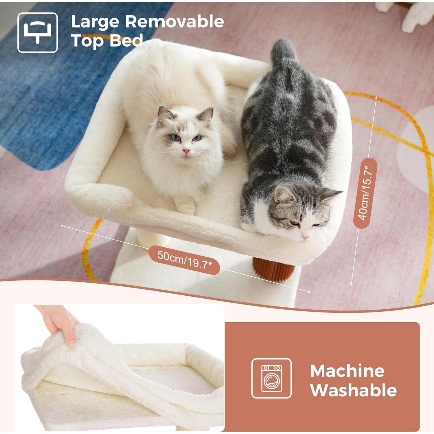 Torre Rascador para Gatos Pawfessor Grande Beige 50x39.9 cm