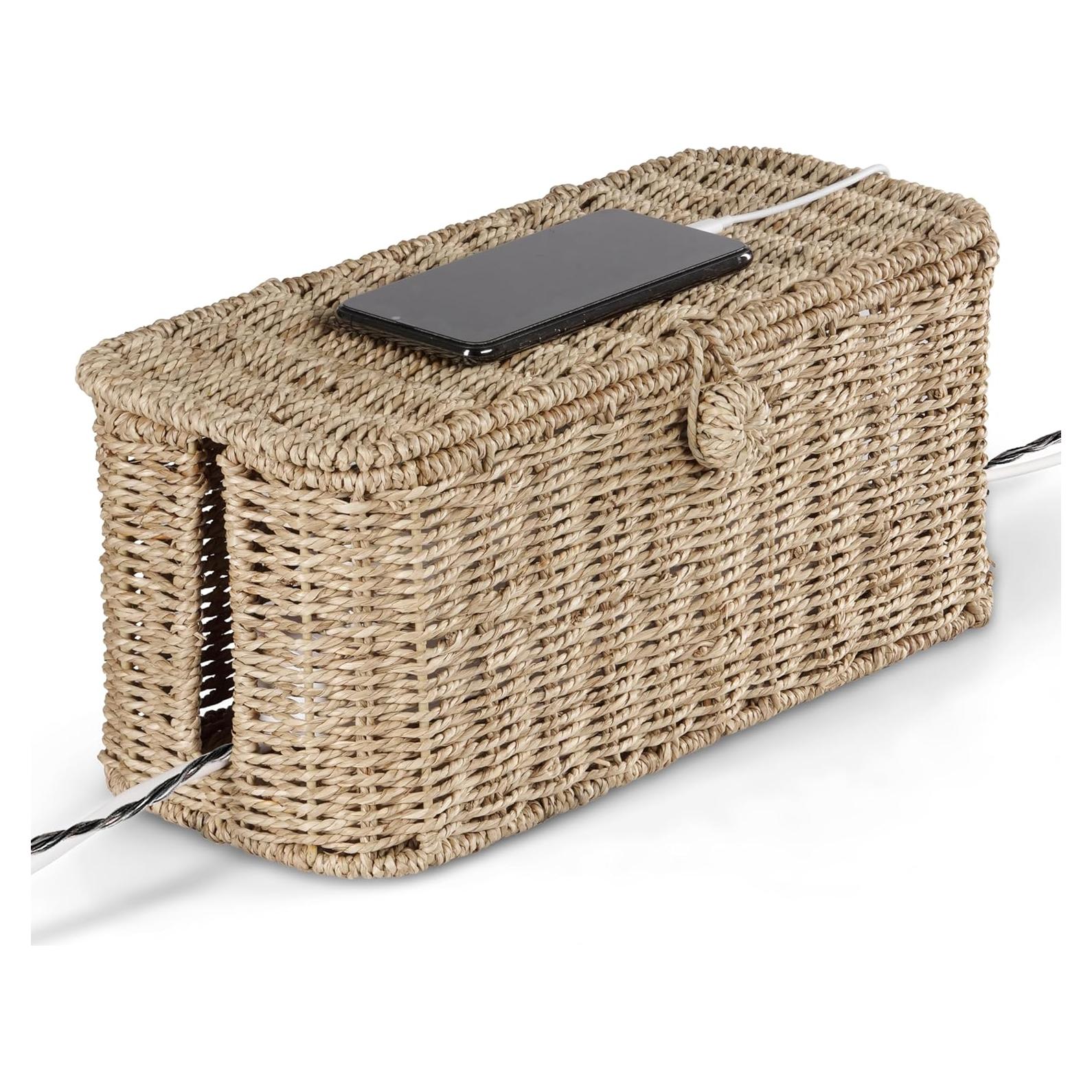 Caja Organizadora de Cables BLUEWEST - Fibra Natural 38.1x15.5cm