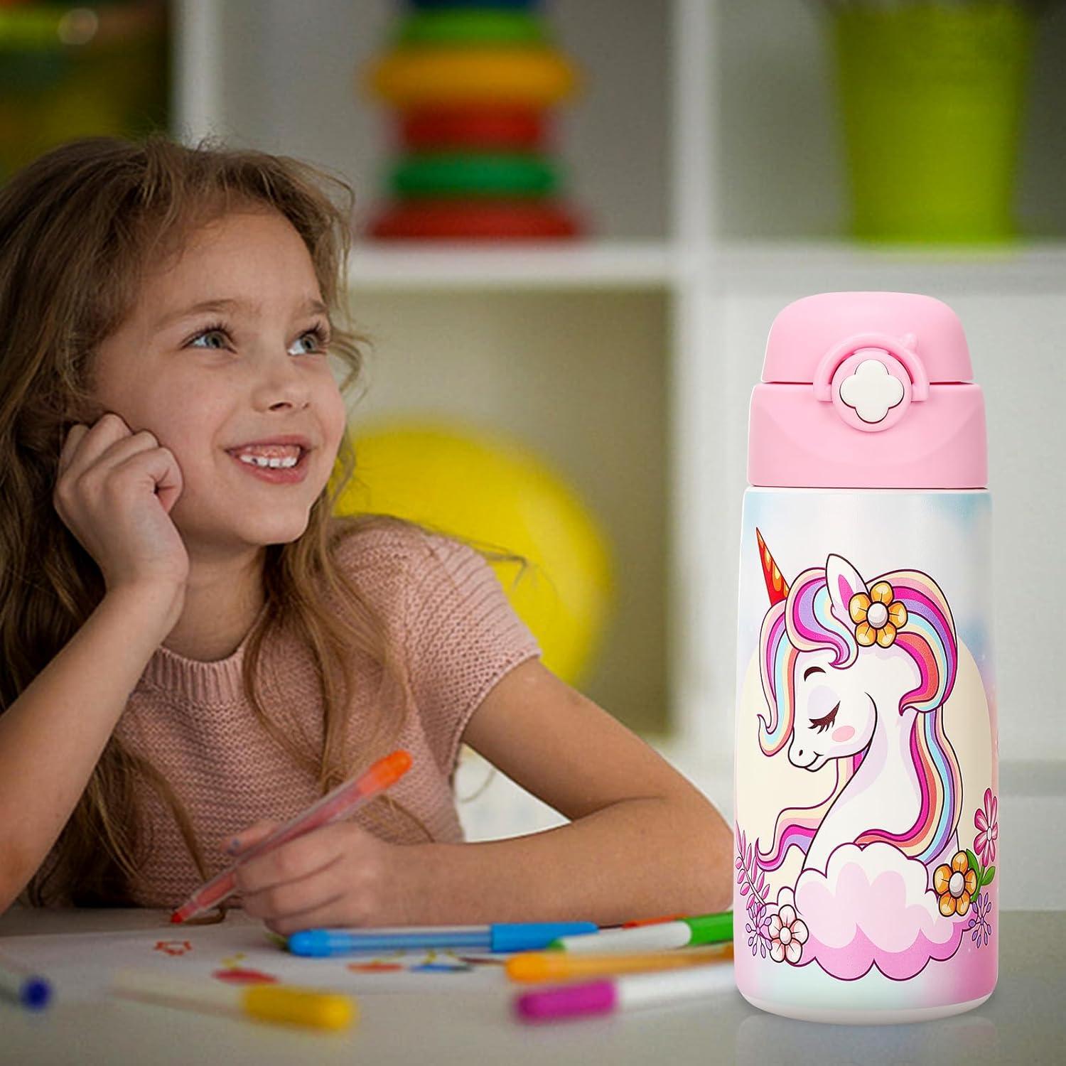 Botella de Agua Aislada Ntswasd Unicornio 0.47L a Prueba de Fugas