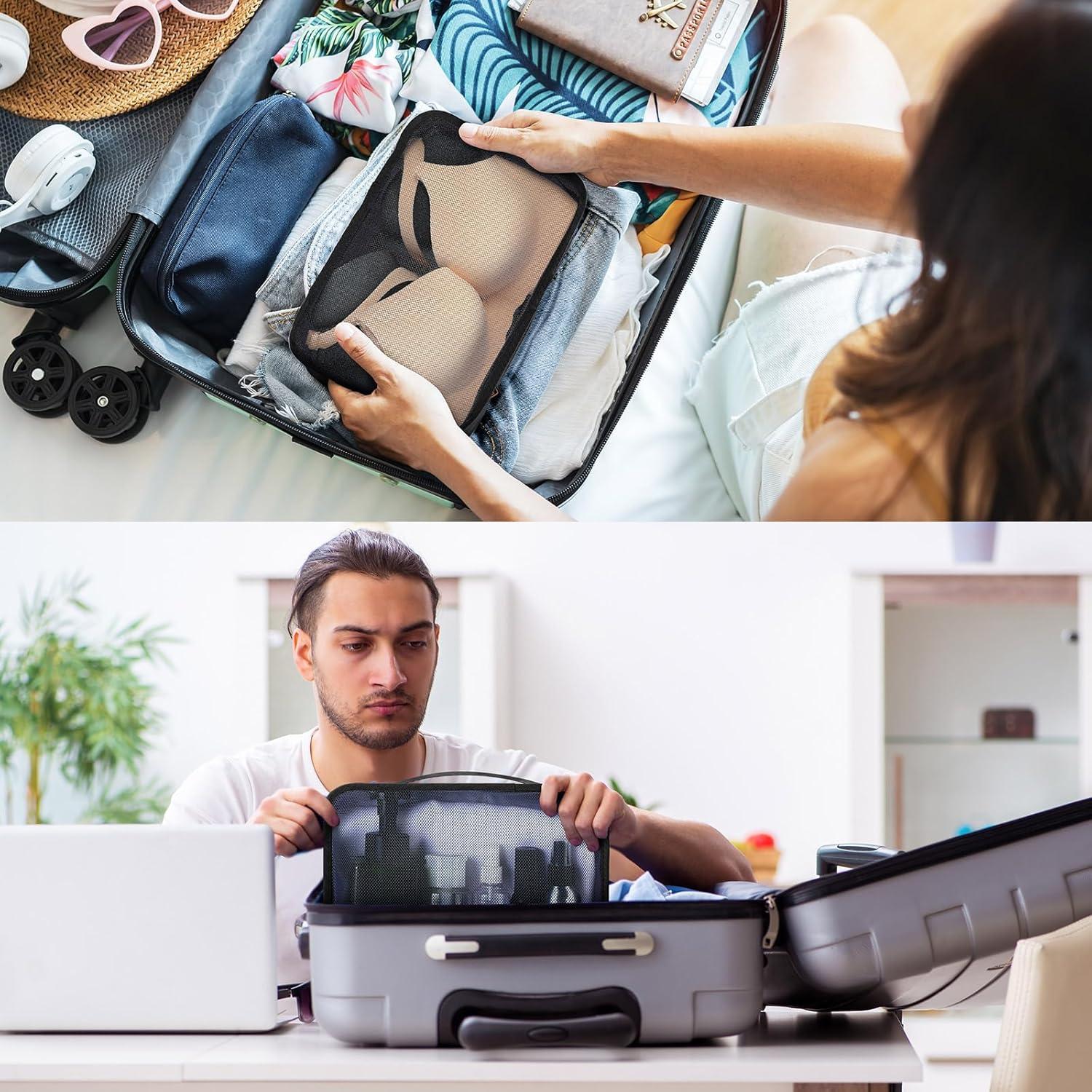 Cubos de Empaque Woanger 12 Pcs para Viaje 30x20x12 cm Negro