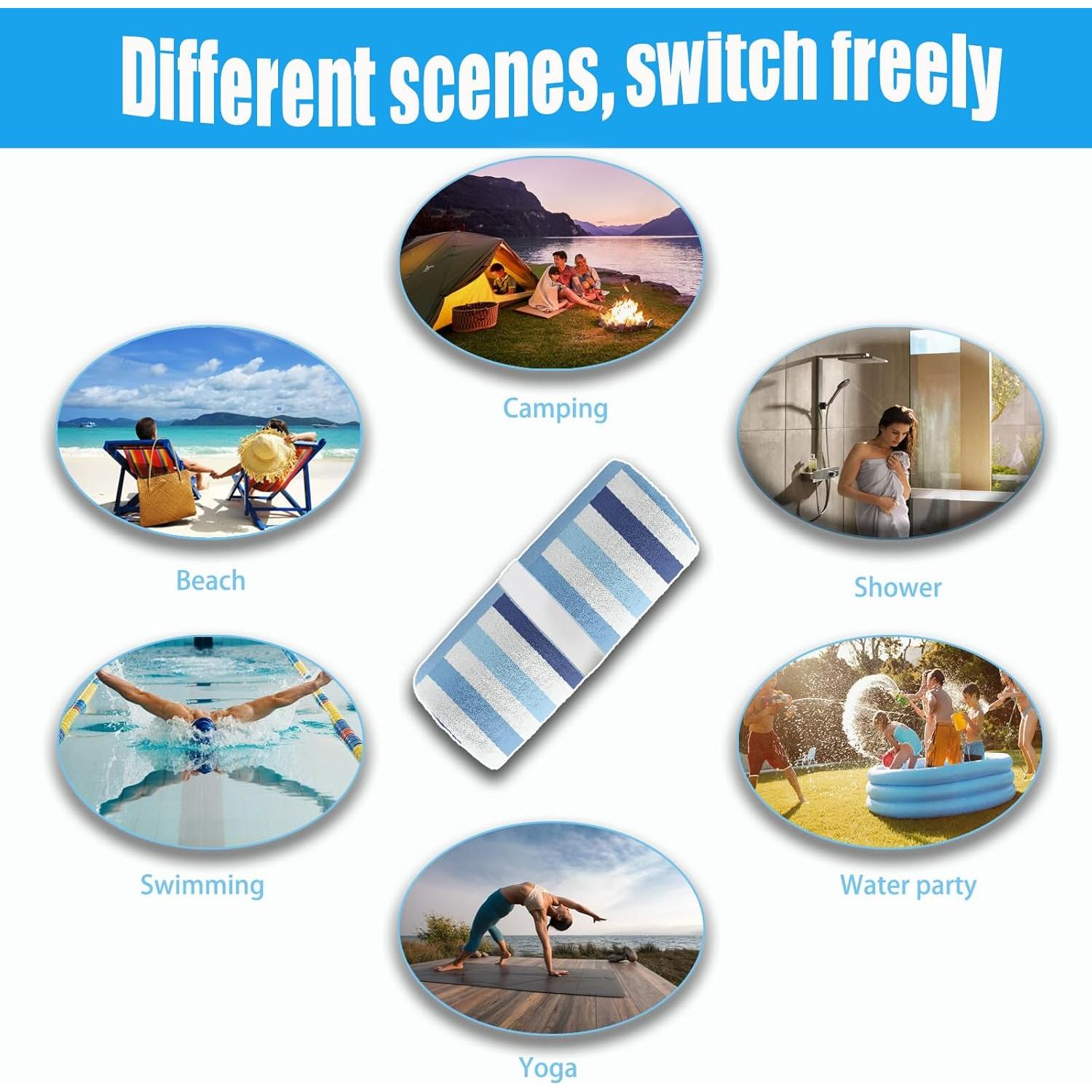 Toalla de Playa Microfibra BIFMVOG Leopardo 76x152cm Secado Rápido