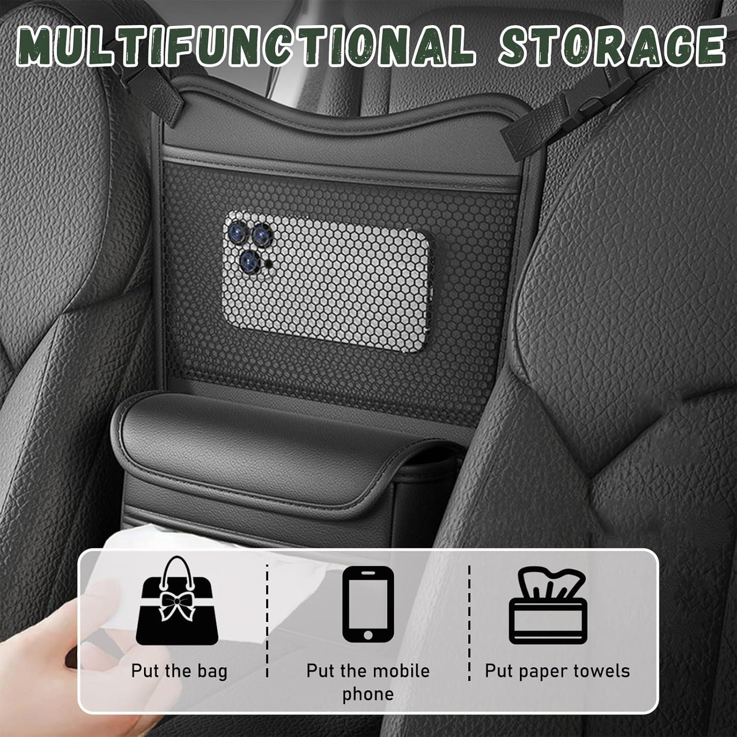 Organizador de Auto Ohleats entre Asientos Cuero Nappa Negro