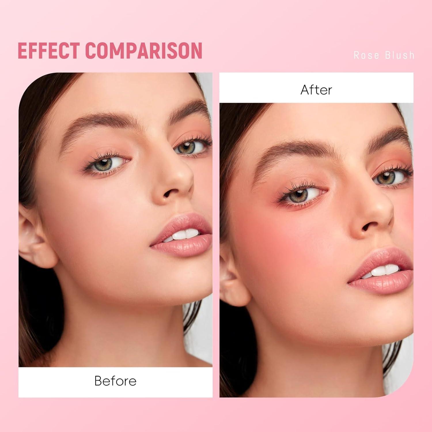 Rubor Crema a Polvo HOSAILY Durazno Bebé 3D - Acabado Natural