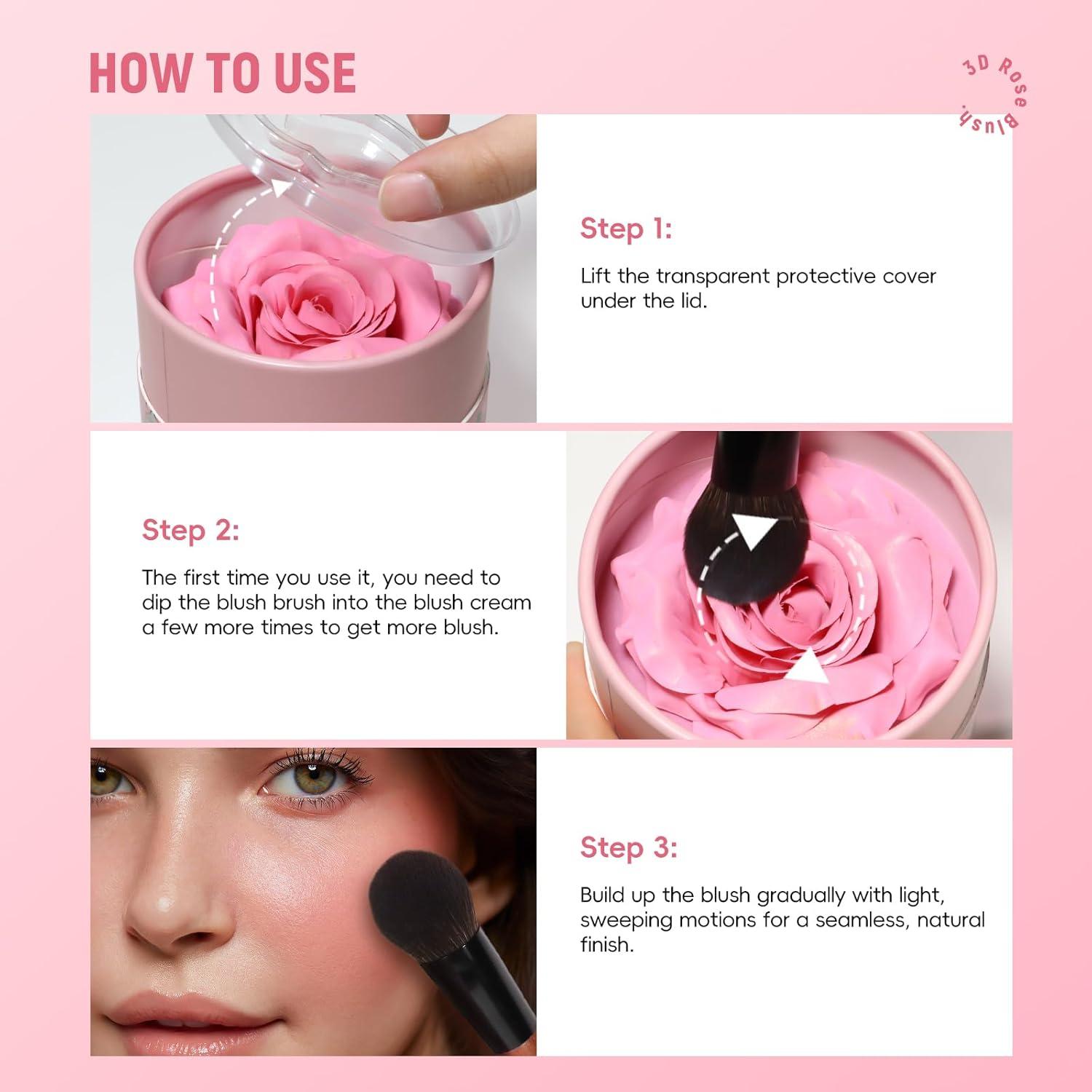 Rubor Crema a Polvo HOSAILY Durazno Bebé 3D - Acabado Natural