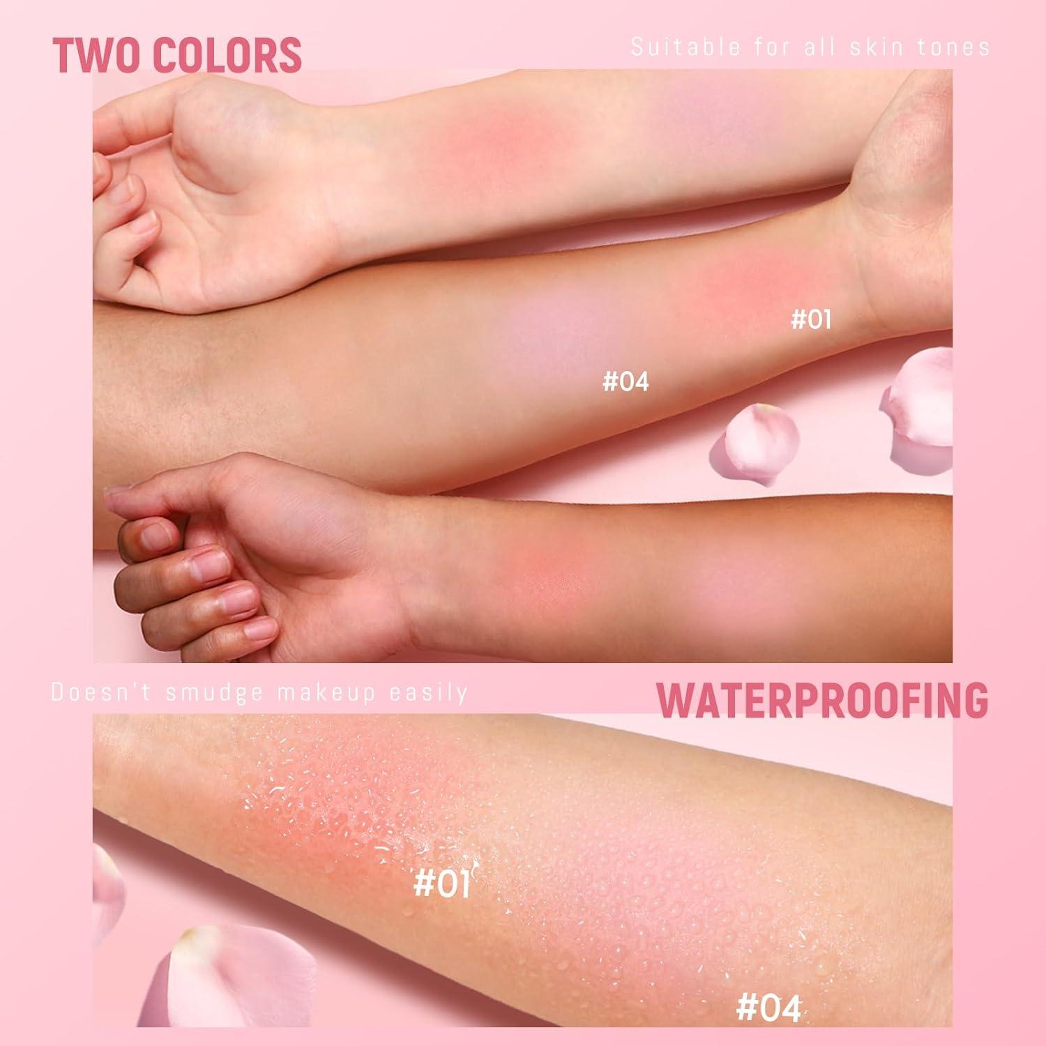 Rubor Crema a Polvo HOSAILY Durazno Bebé 3D - Acabado Natural