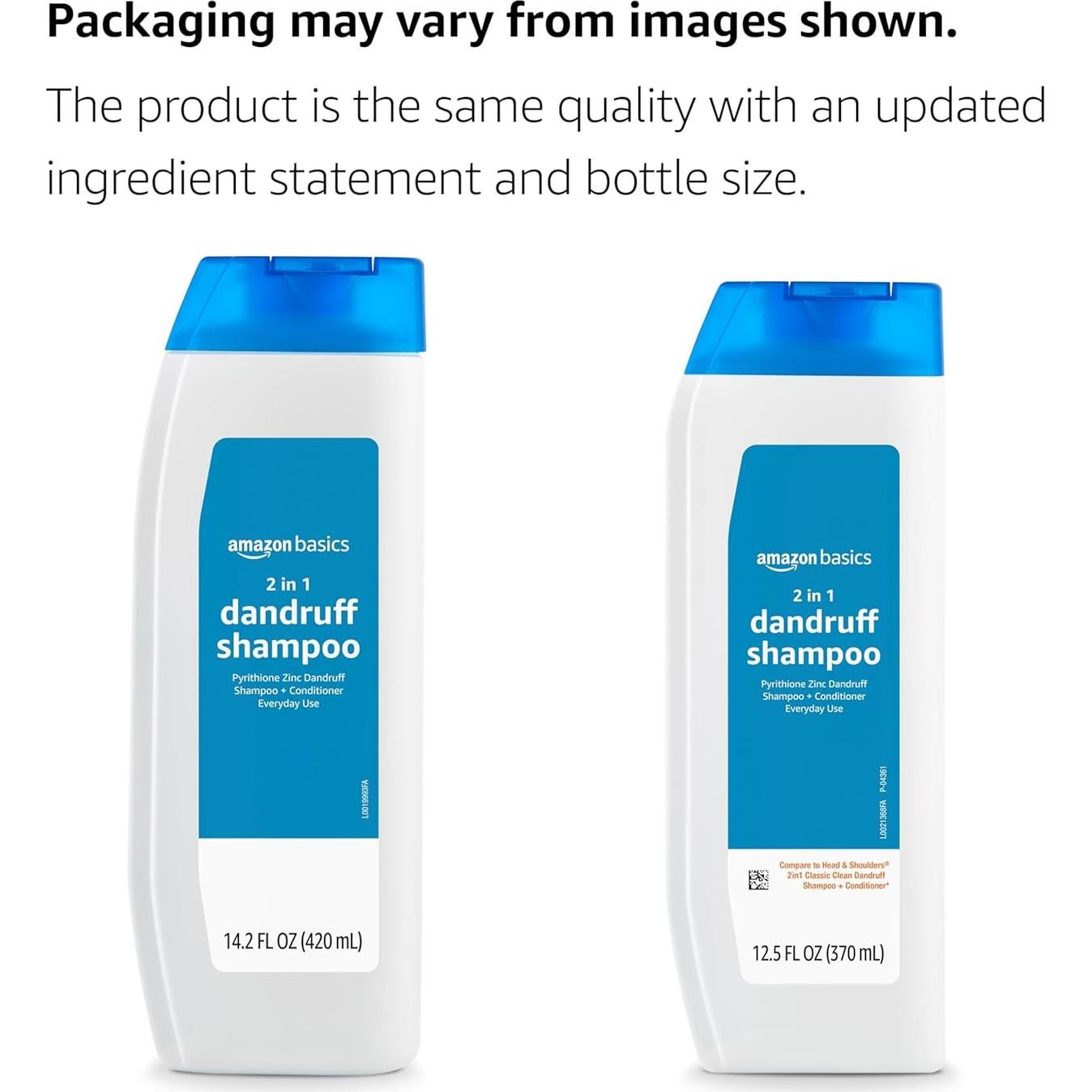 Champú y Acondicionador 2 en 1 Amazon Basics 400 ml Anti-Caspa