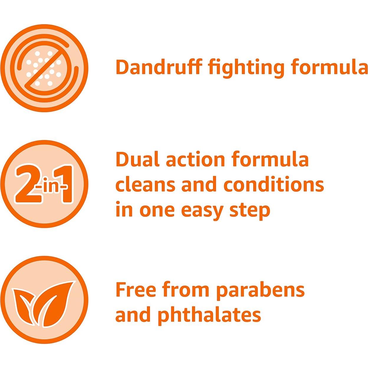 Champú y Acondicionador 2 en 1 Amazon Basics 400 ml Anti-Caspa