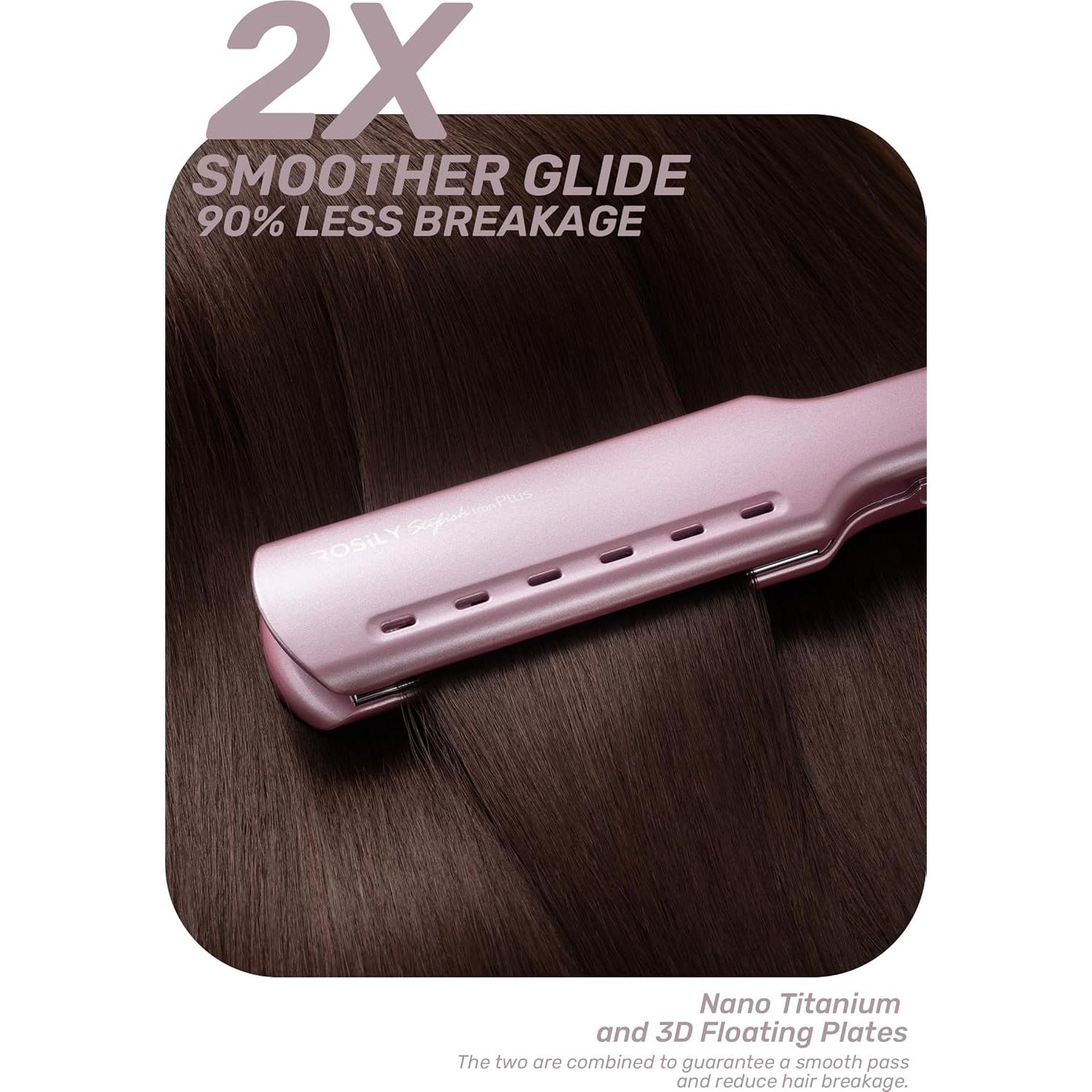 Plancha de Pelo ROSILY Titanio Nano 1.75" (4.45 cm) Ajustable