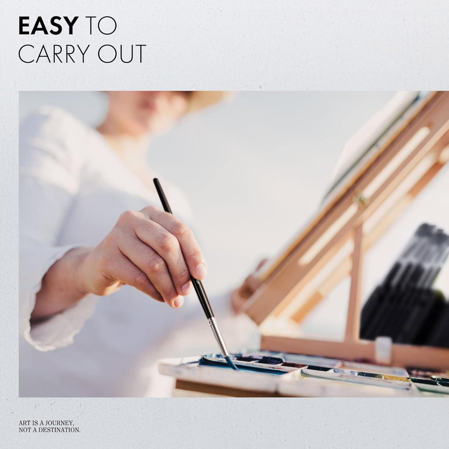 Juego de 18 Pinceles ARTIFY de Nylon para Pintura Profesional