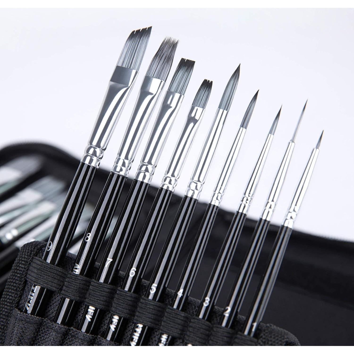 Juego de 18 Pinceles ARTIFY de Nylon para Pintura Profesional