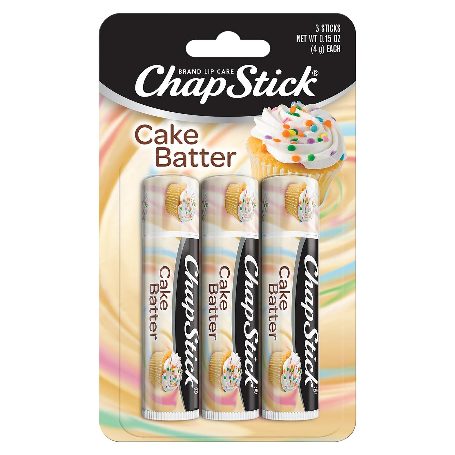Bálsamo Labial ChapStick Sabor Pastel de Cumpleaños 3-Pack