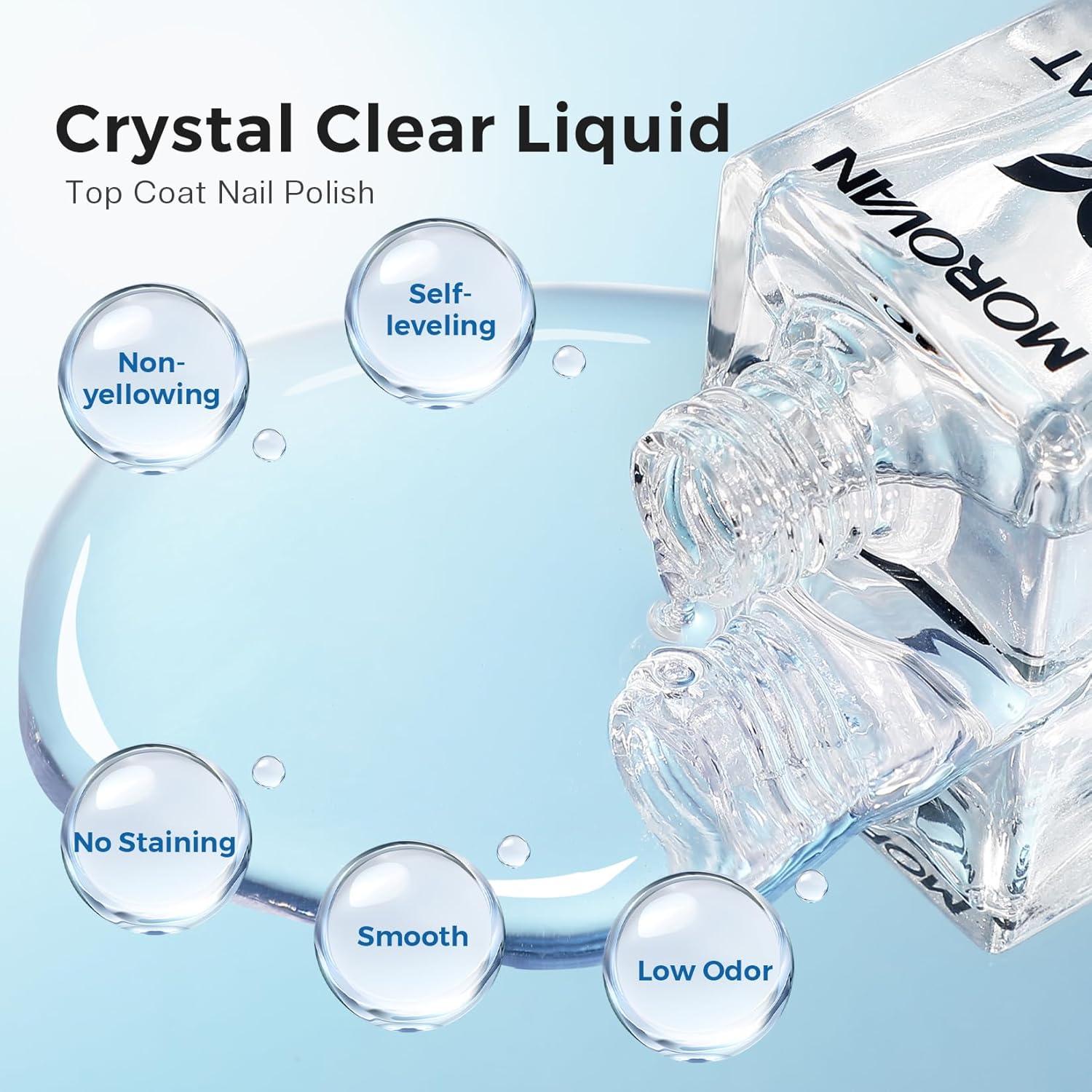 Esmalte de Uñas Top Coat Morovan Transparente Secado Rápido