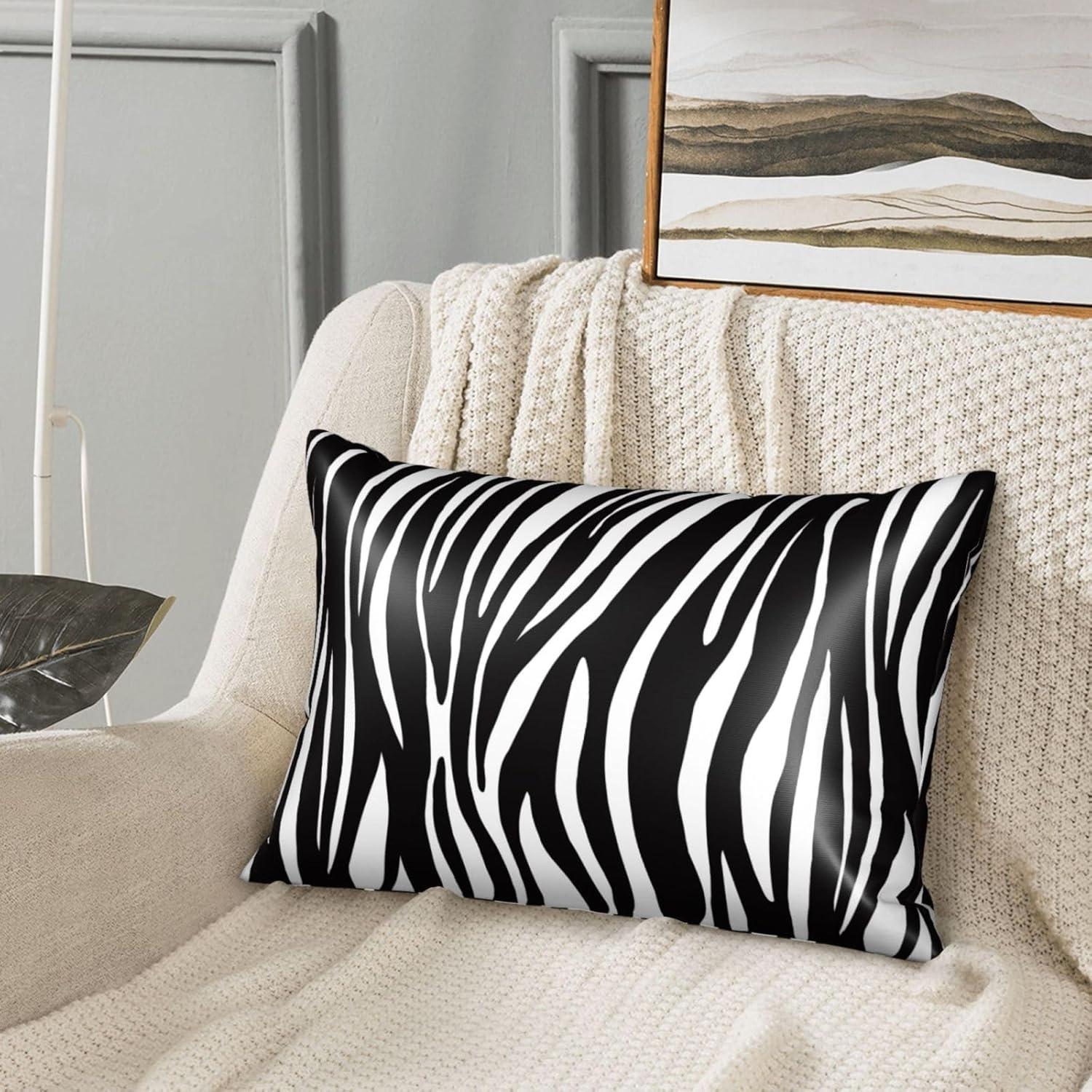 Funda de Almohada de Satén JKJNLHJE 20x30 cm Cebra