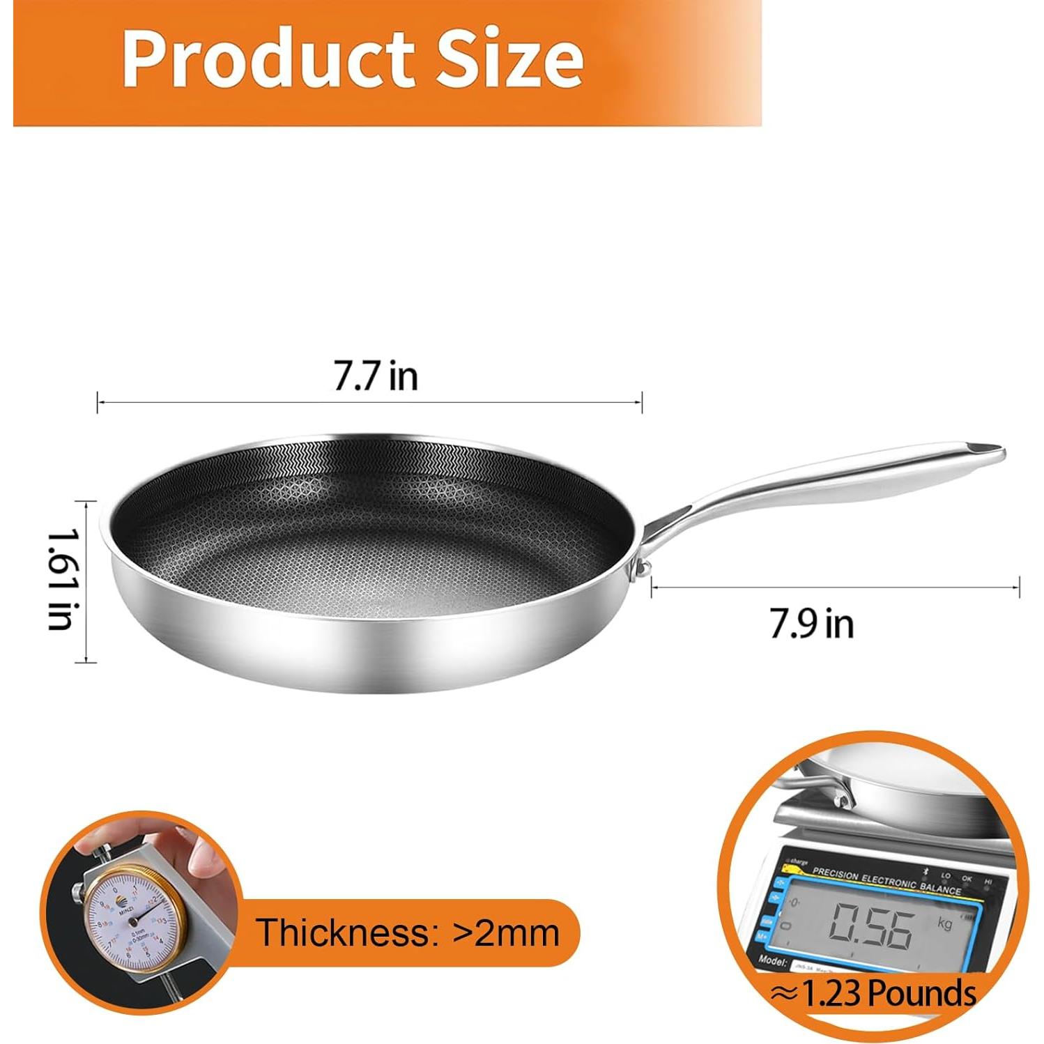 Sartén Mini Omelet DELARLO Acero Inoxidable 19.8 cm Antiadherente