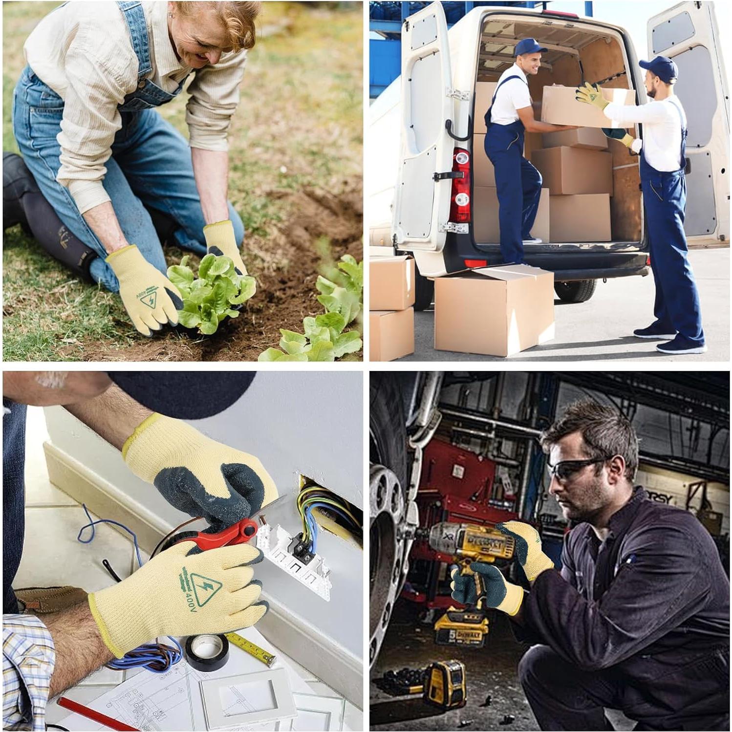 Guantes Aislantes Resistentes 400V Electricista Goma Antideslizante