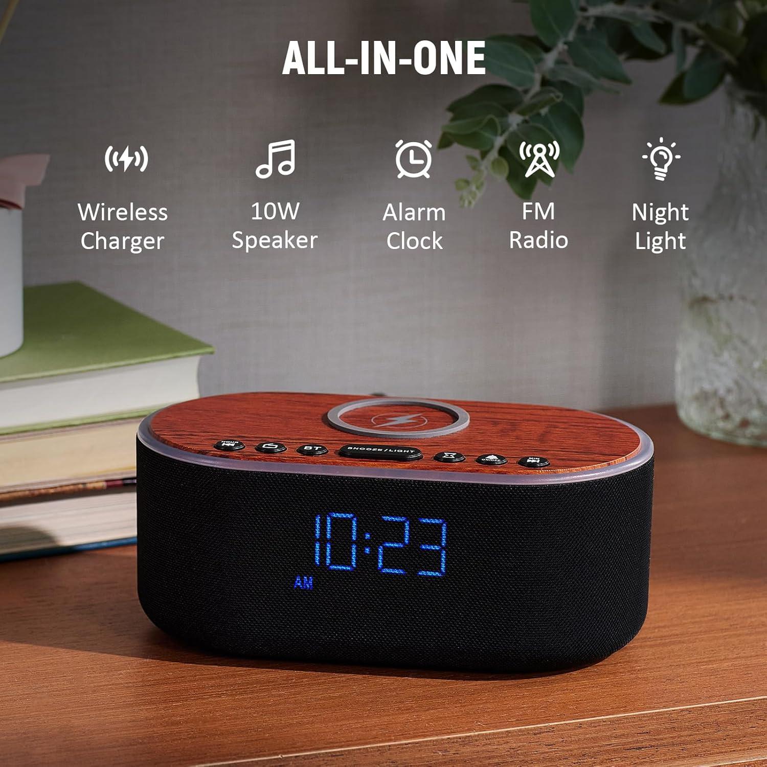 Reloj Despertador Bluetooth USCCE UE-268 - Carga Inalámbrica 10W