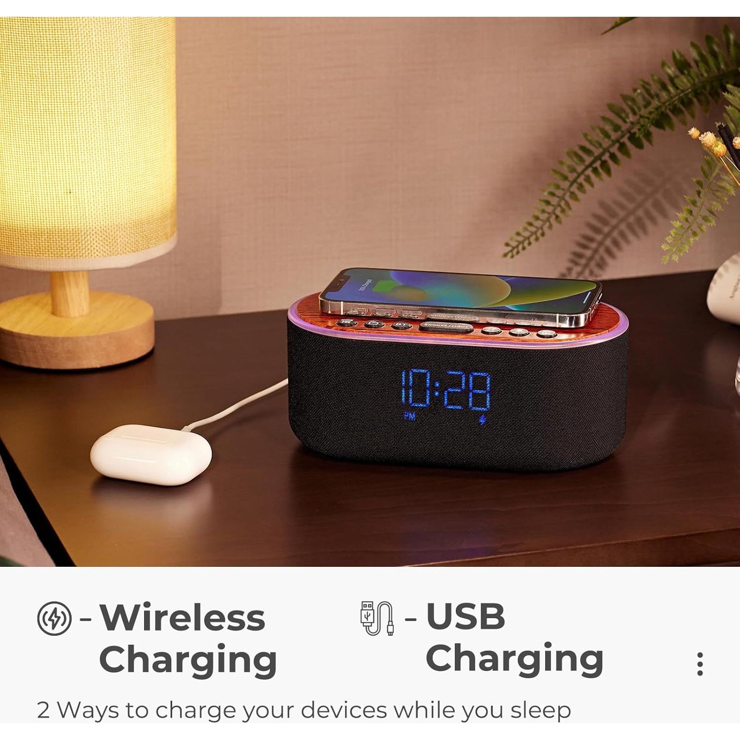 Reloj Despertador Bluetooth USCCE UE-268 - Carga Inalámbrica 10W