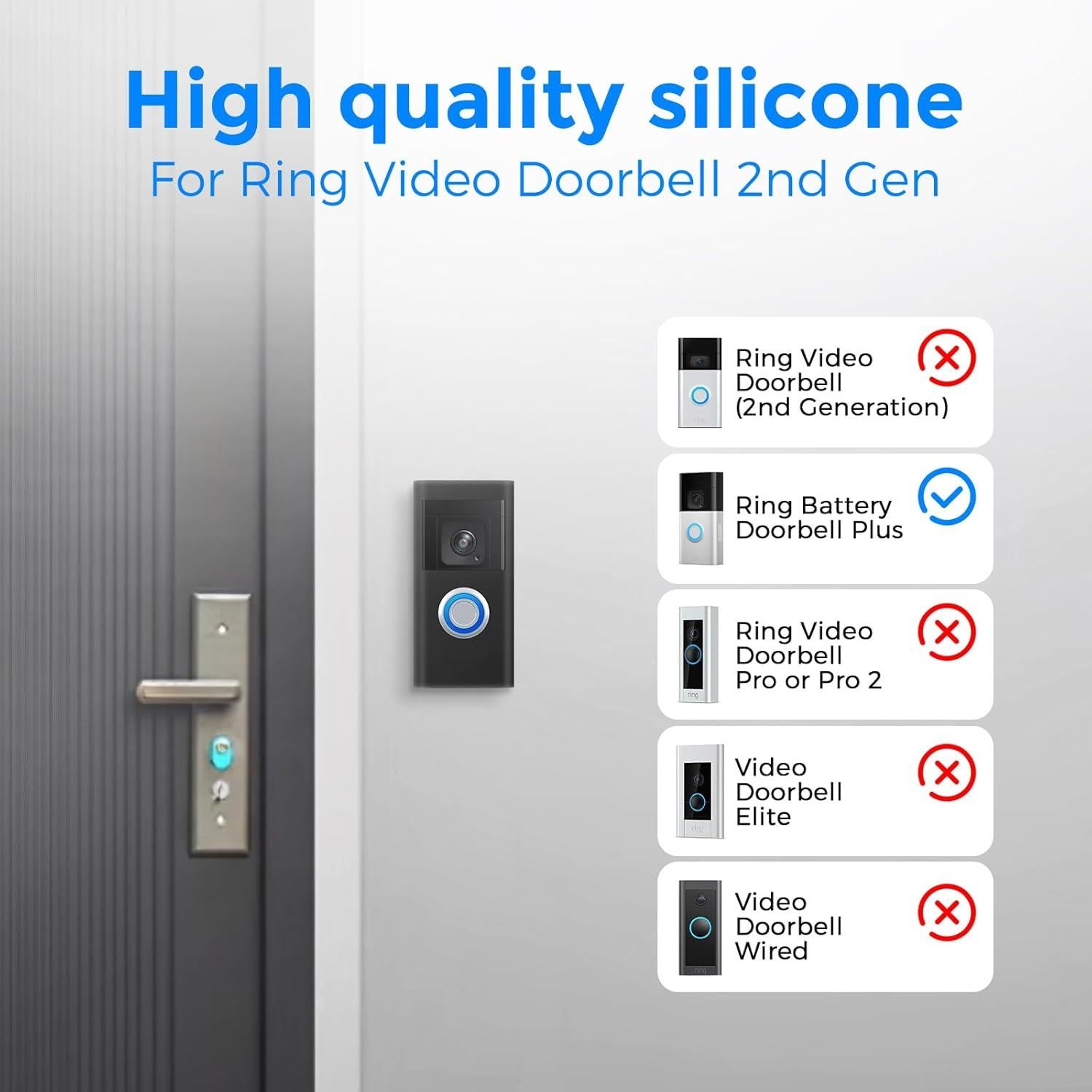 Funda de Silicona SZBAMI para Timbre de Video Ring 2 Gen - Negro