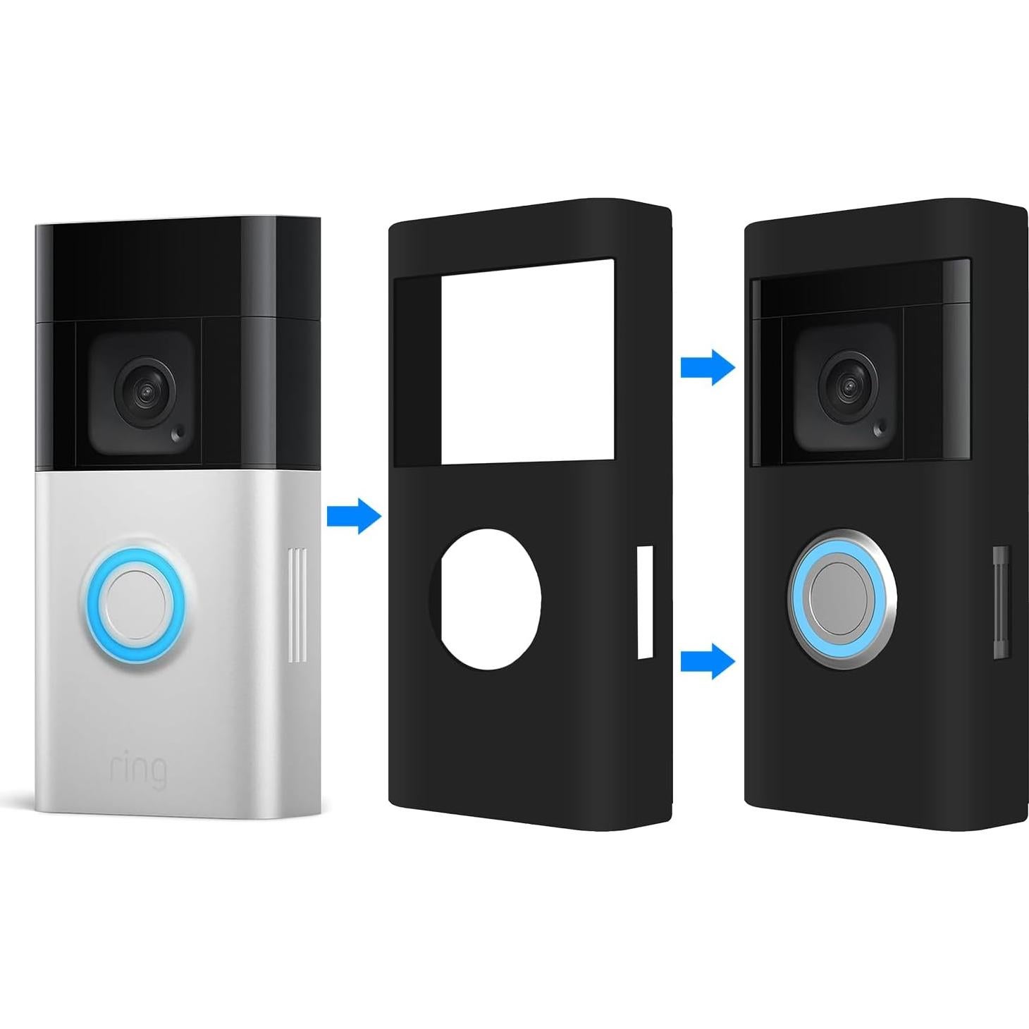 Funda de Silicona SZBAMI para Timbre de Video Ring 2 Gen - Negro