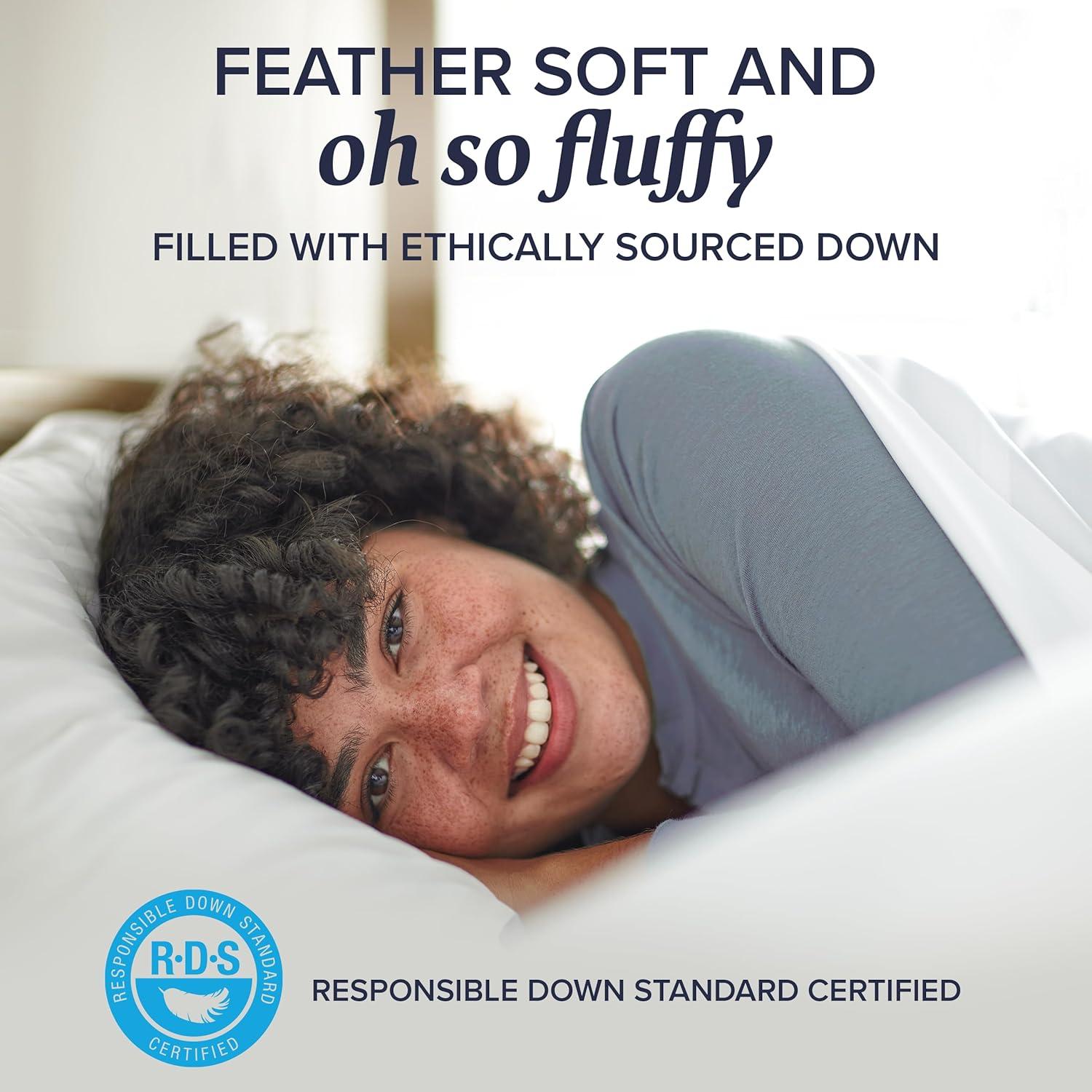 Almohadas de Plumas Beckham Reina Set de 2 - Lavables