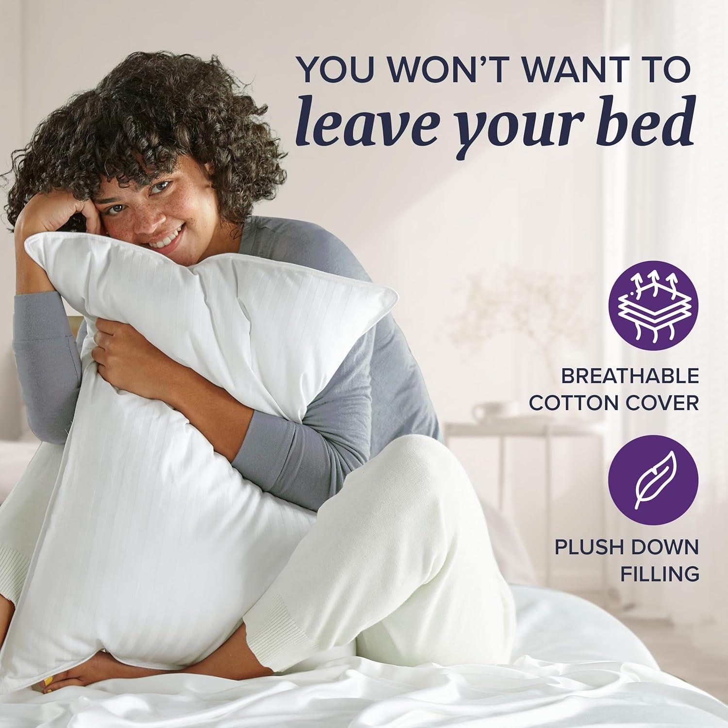 Almohadas de Plumas Beckham Reina Set de 2 - Lavables