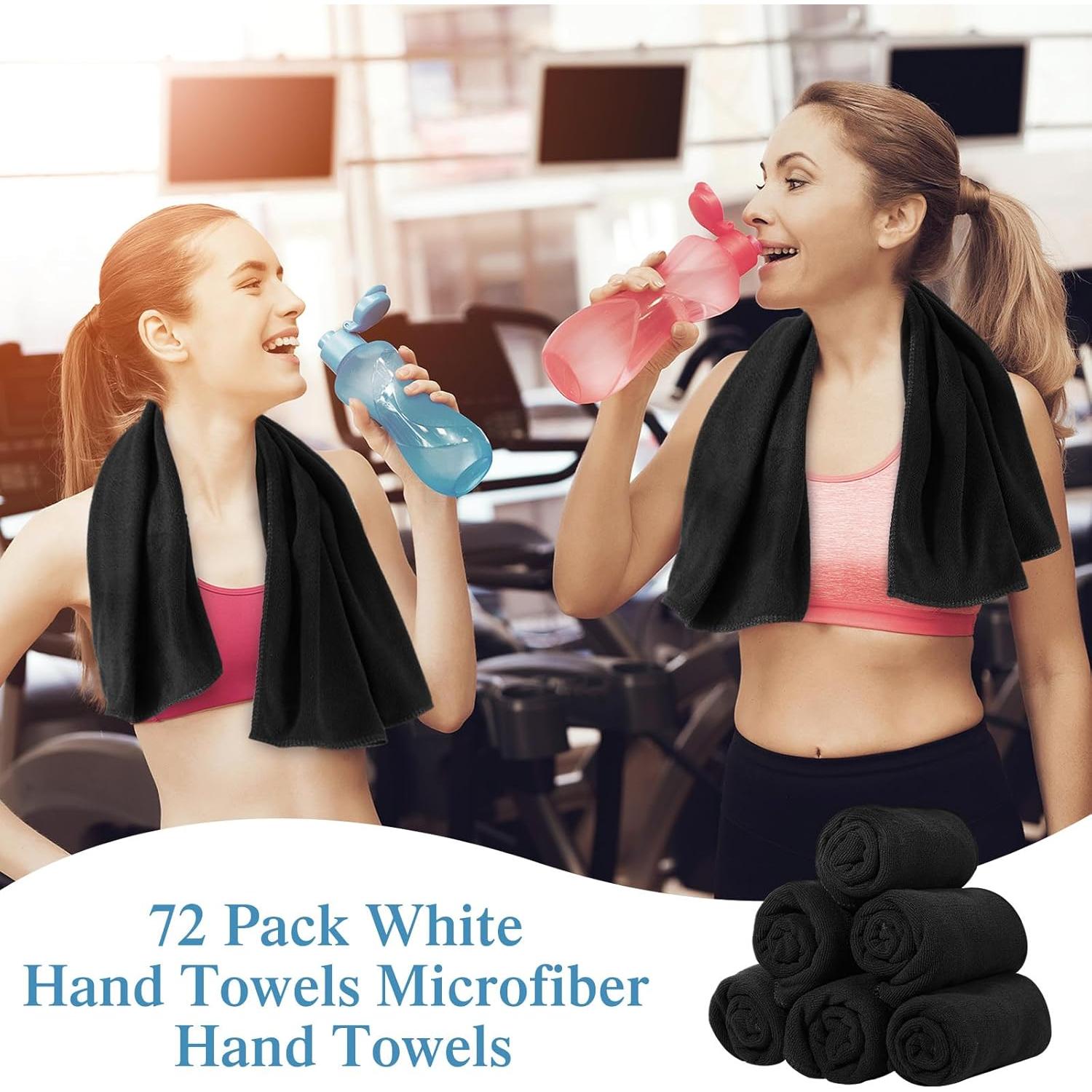 Moukeren 72 Toallas de Mano Negras 40x68 cm Microfibra