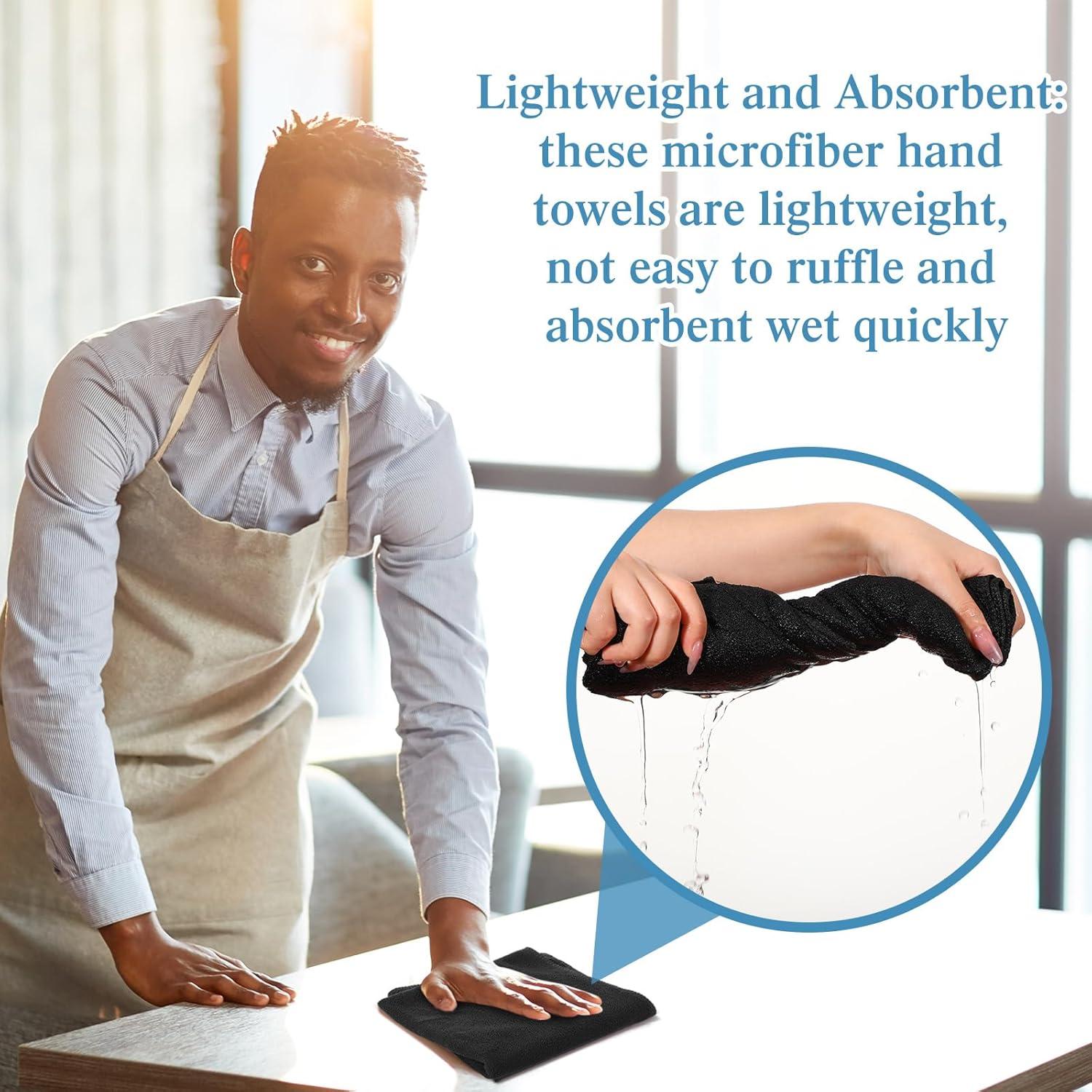 Moukeren 72 Toallas de Mano Negras 40x68 cm Microfibra