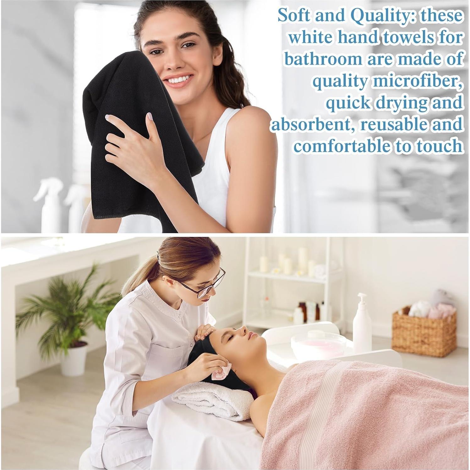 Moukeren 72 Toallas de Mano Negras 40x68 cm Microfibra