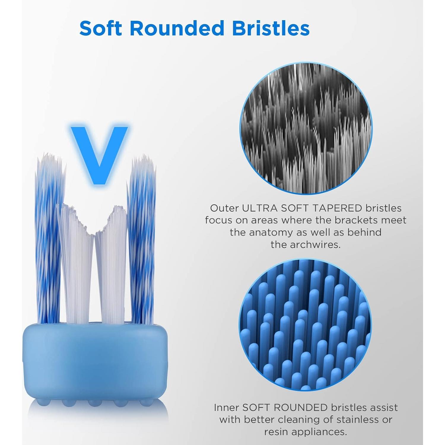 Cepillo de Dientes Ortodóntico Fremouth en Forma de V - 6 Unidades