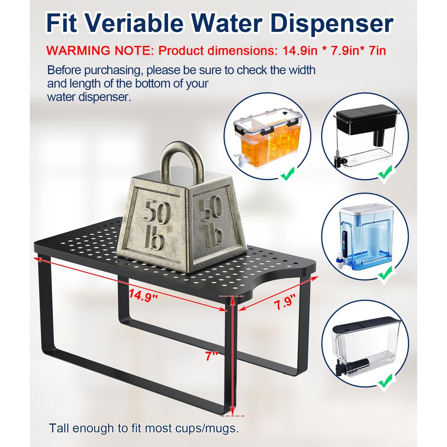 Soporte de metal para dispensador de agua Brita con bandeja