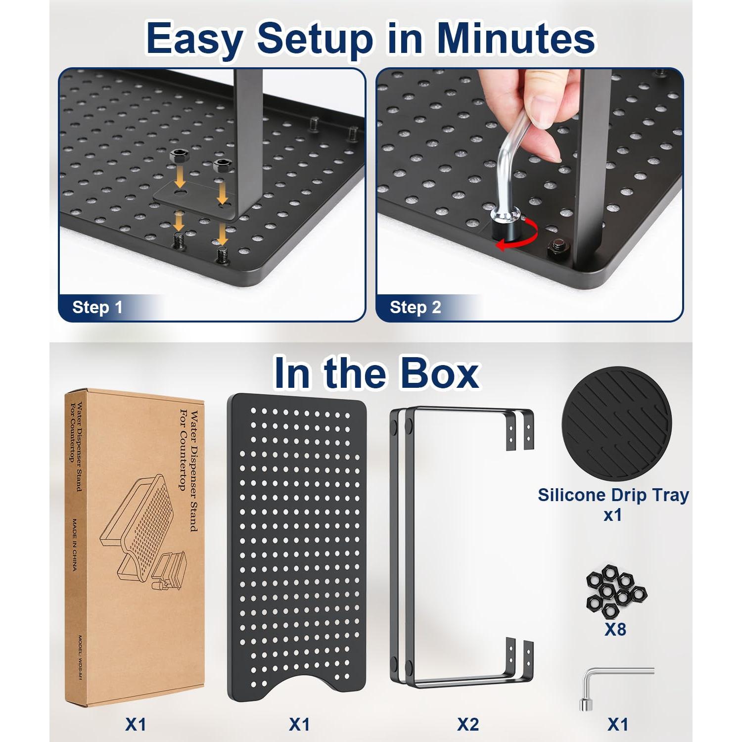 Soporte de metal para dispensador de agua Brita con bandeja