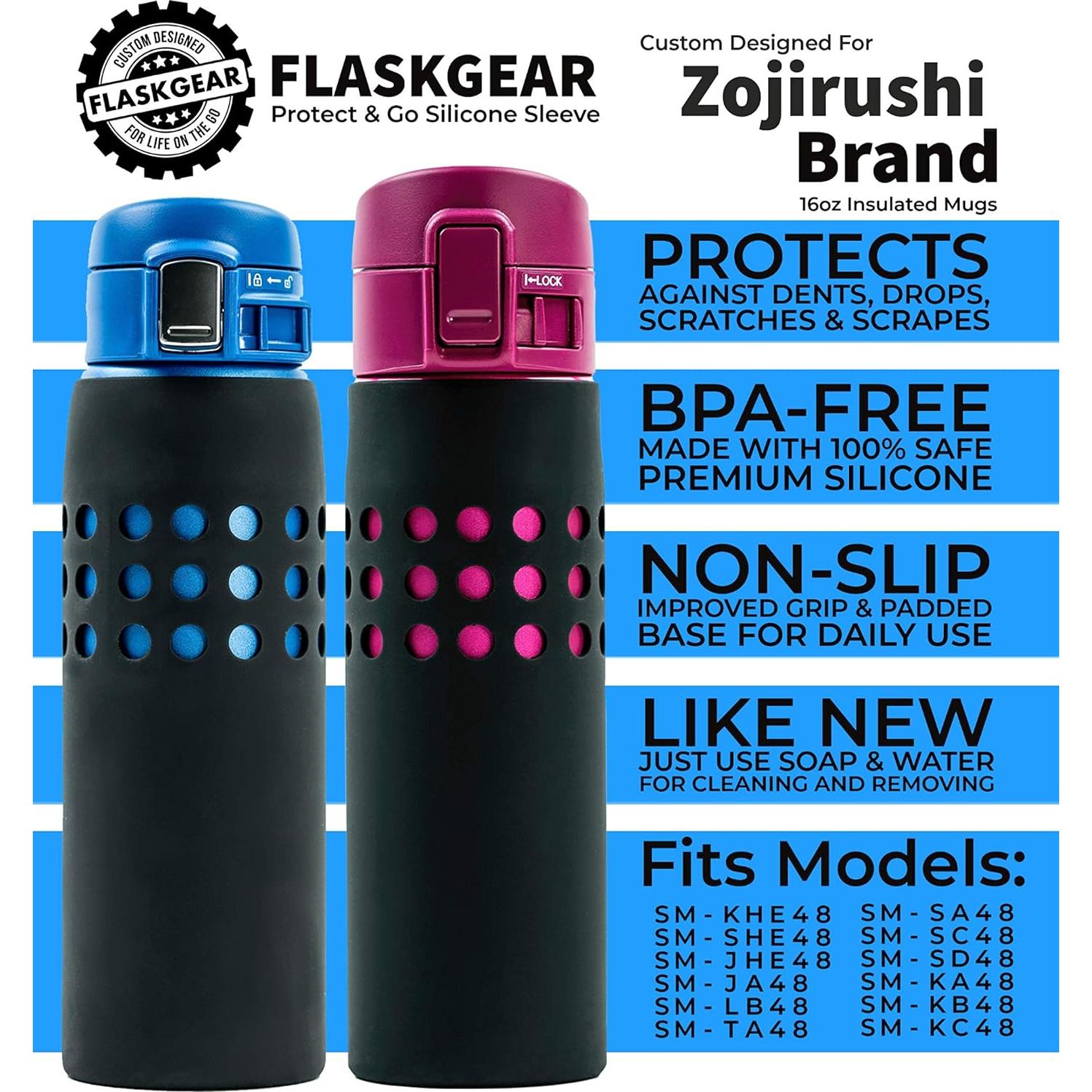 Funda de Silicona Protectora FLASKGEAR para Botella Zojirushi 16 oz