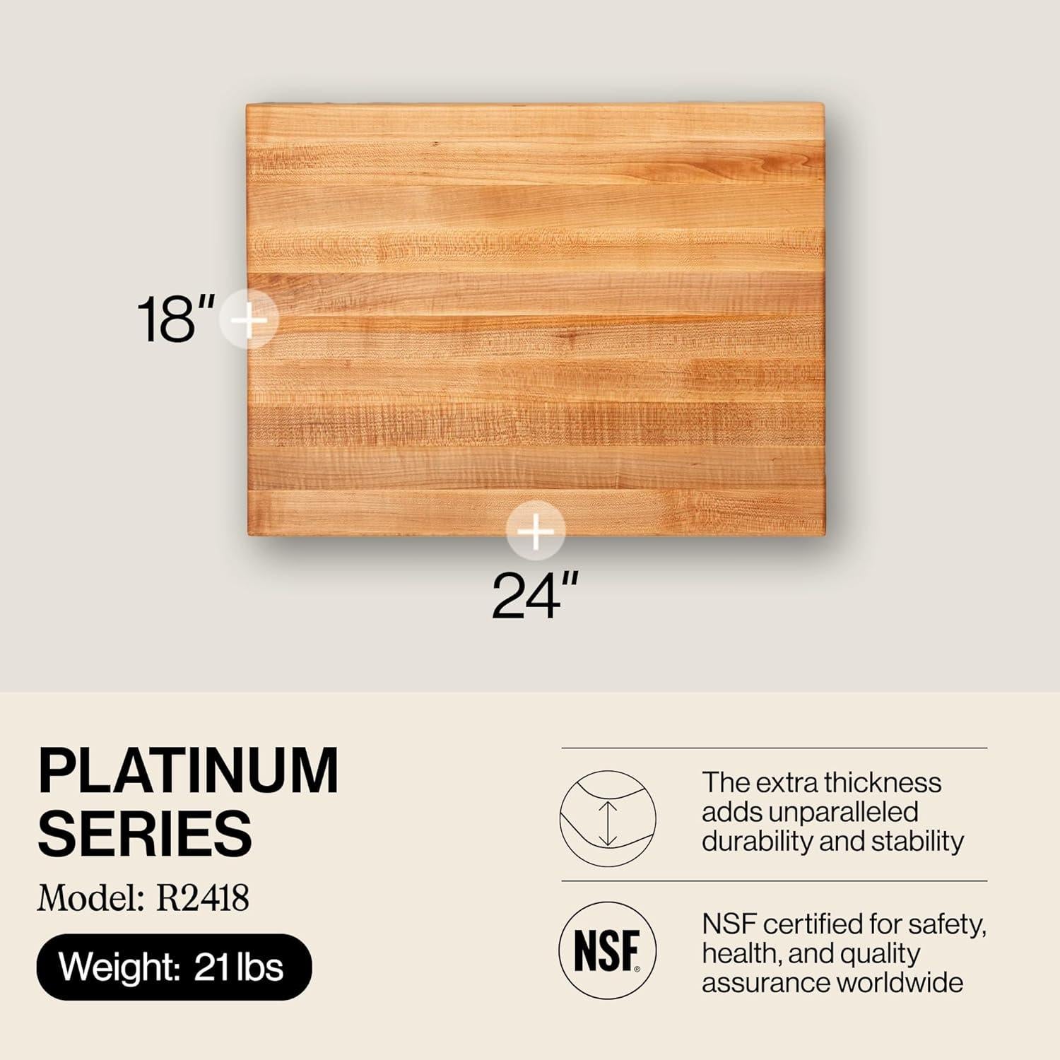 Tabla de Cortar Reversible John Boos Arce 61x46 cm 1.75" Grosor