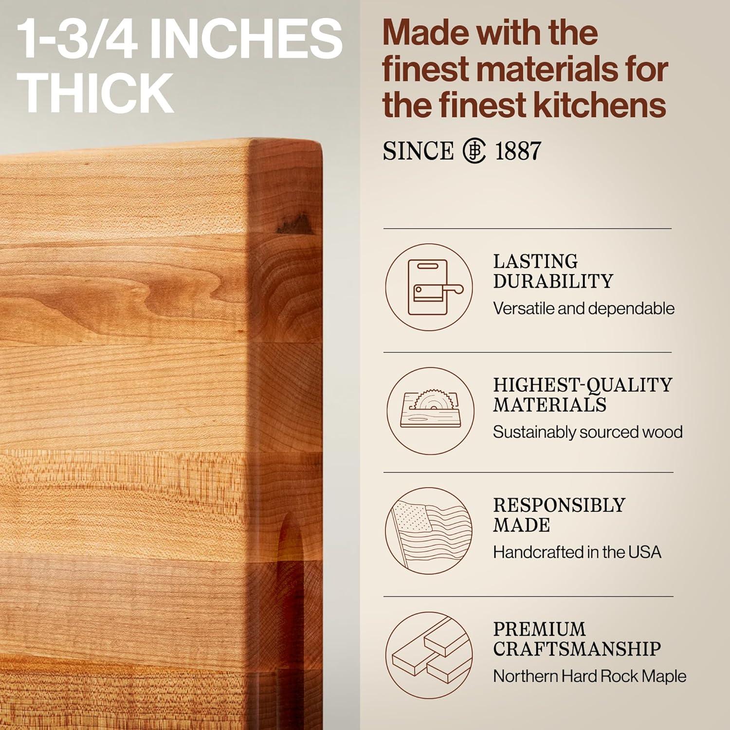 Tabla de Cortar Reversible John Boos Arce 61x46 cm 1.75" Grosor