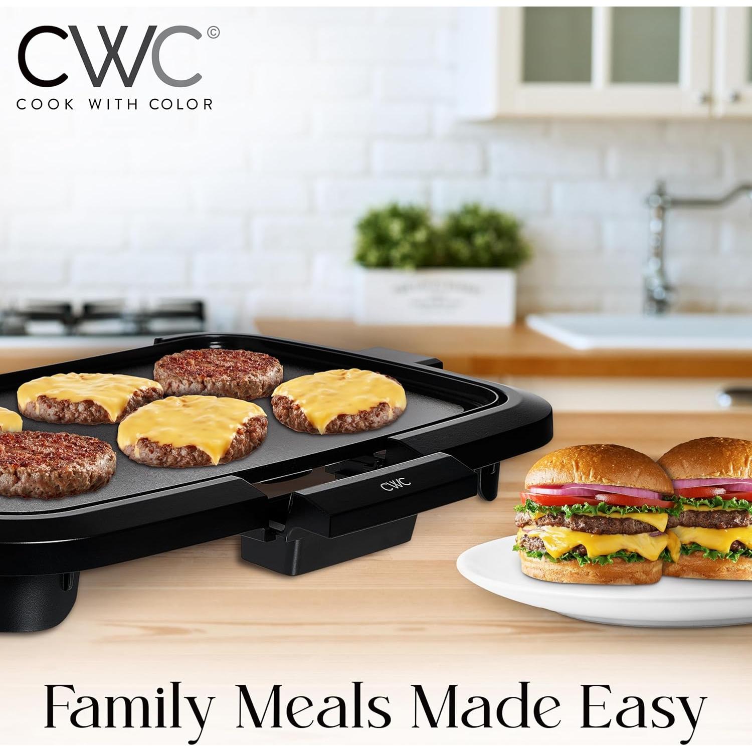 Plancha Eléctrica COOK WITH COLOR 1200W Superficie 25.4x40.6cm