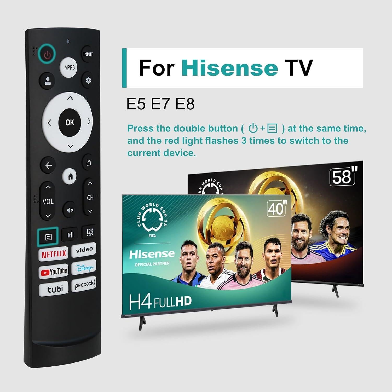 Control Remoto Universal Hisense TV - Compatible con Google Smart TV
